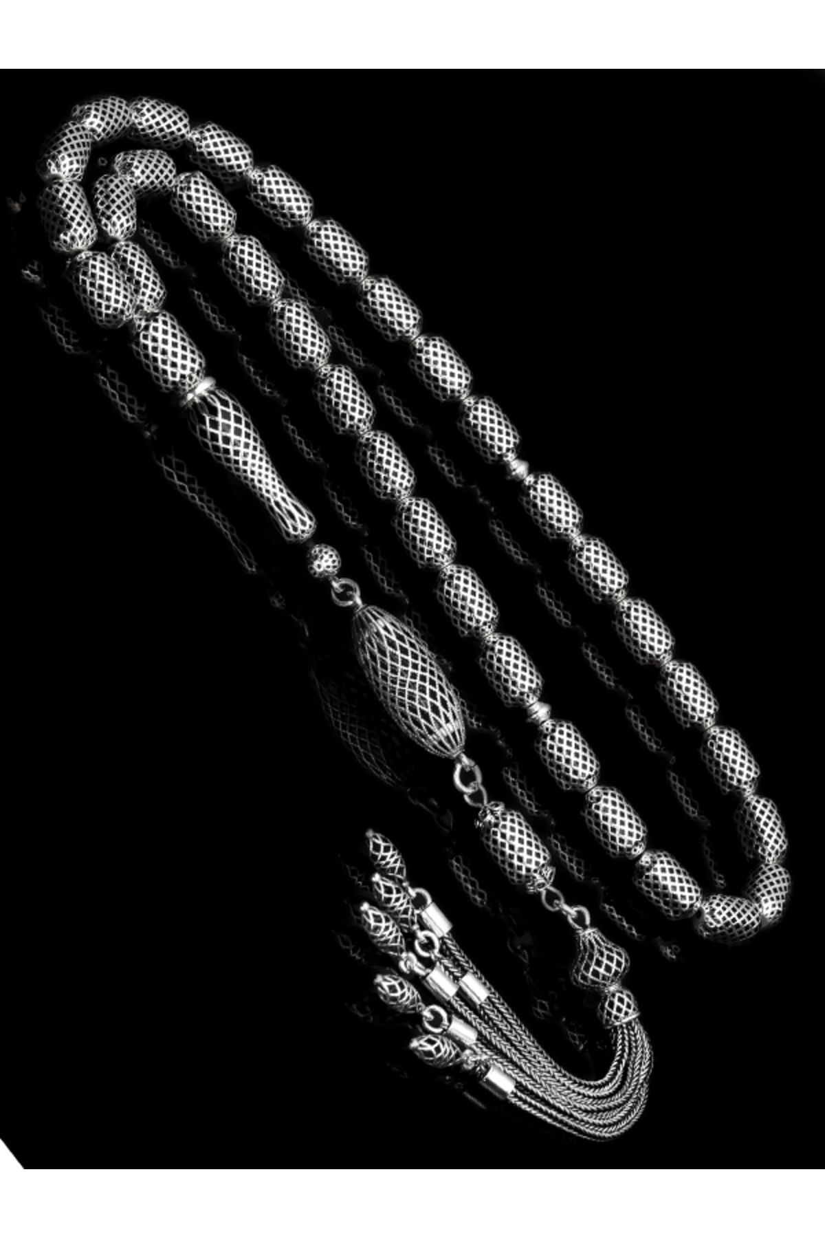 EHİNOS Sertifikalı Gümüş Tespih 7x11.5mm 52Gr Kapsül Kesim