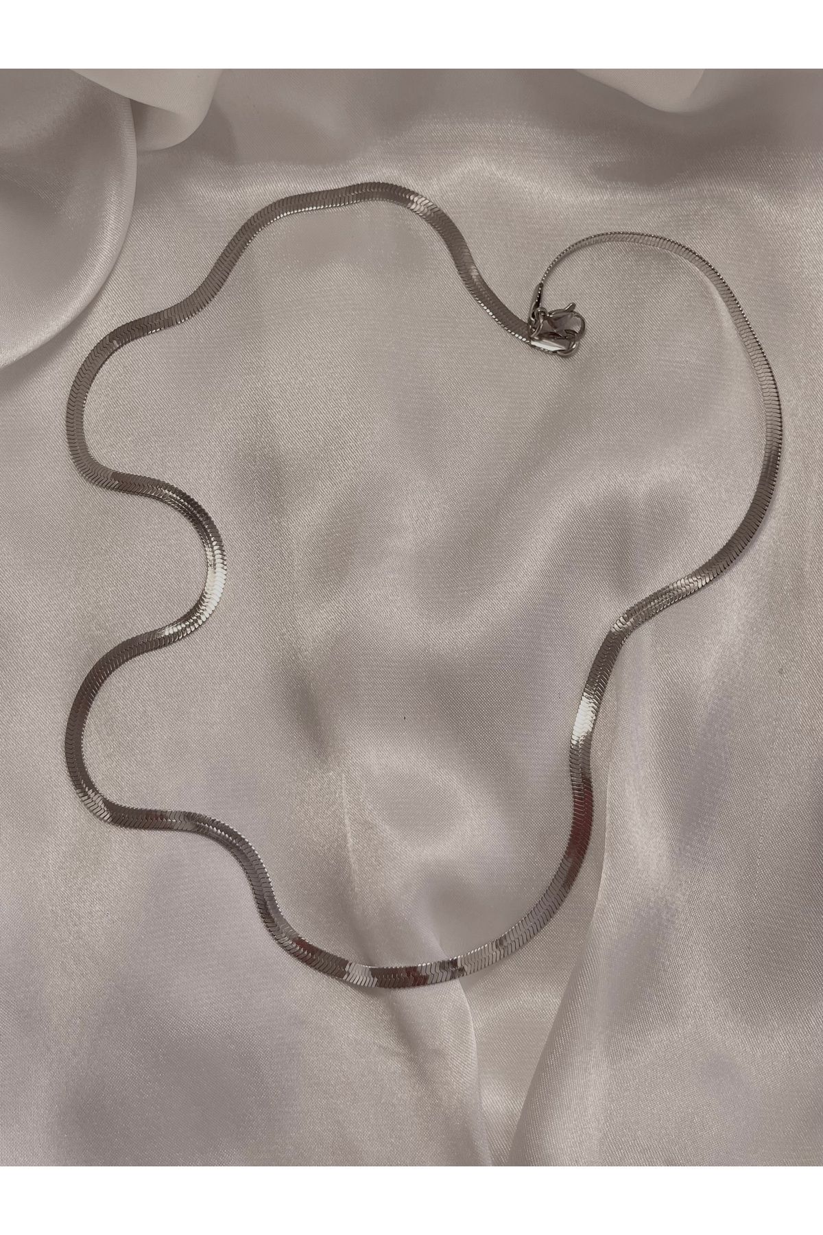 Butik Erkek Gümüş Renk İtalyan Zincir Kolye / Çelik - 28 cm