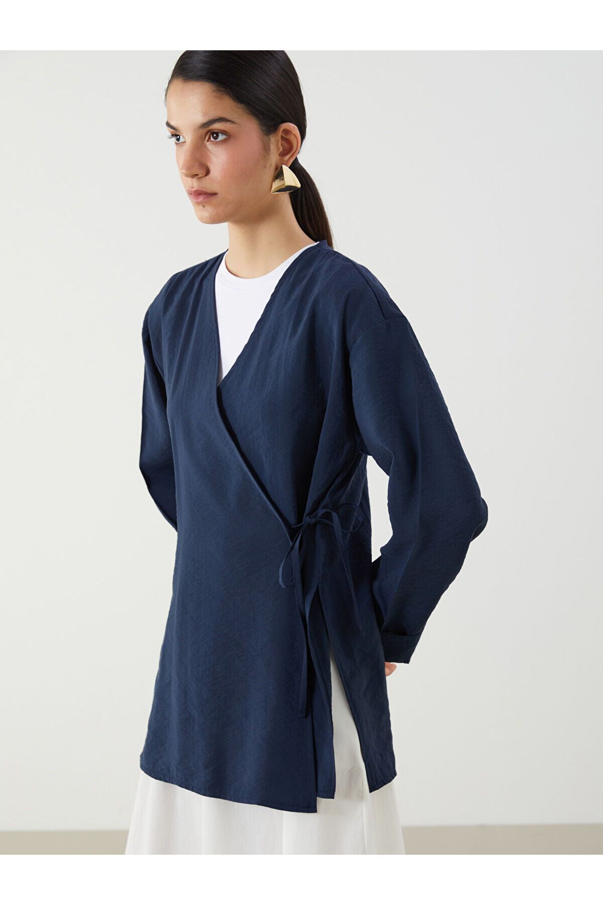 LC Waikiki Kruvaze Yaka Modal Karışımlı Kadın Kimono