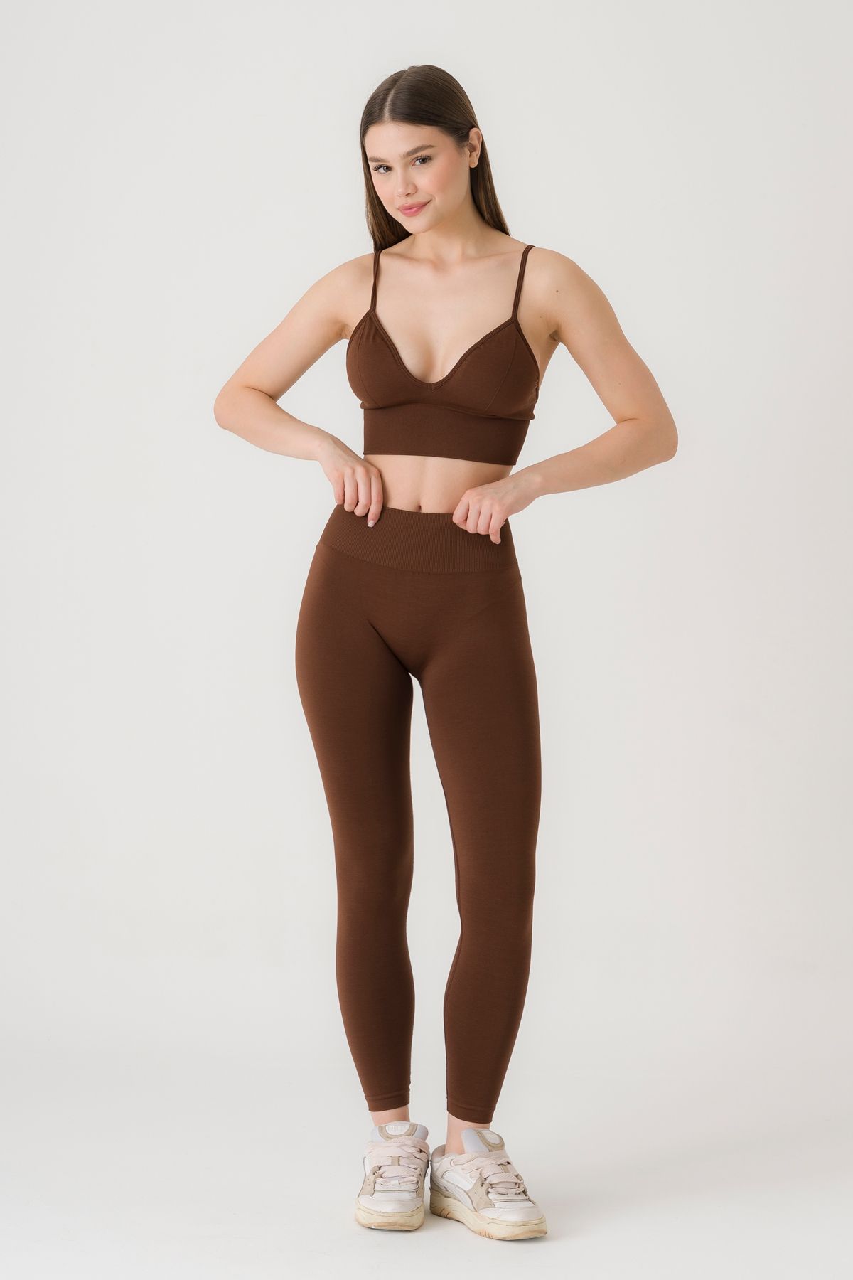 FANLEY Kadın Büzgü(Scrunch) Detaylı Seamless (Dikişsiz) Şekillendirici Toparlayıcı Yüksek Bel Spor Tayt