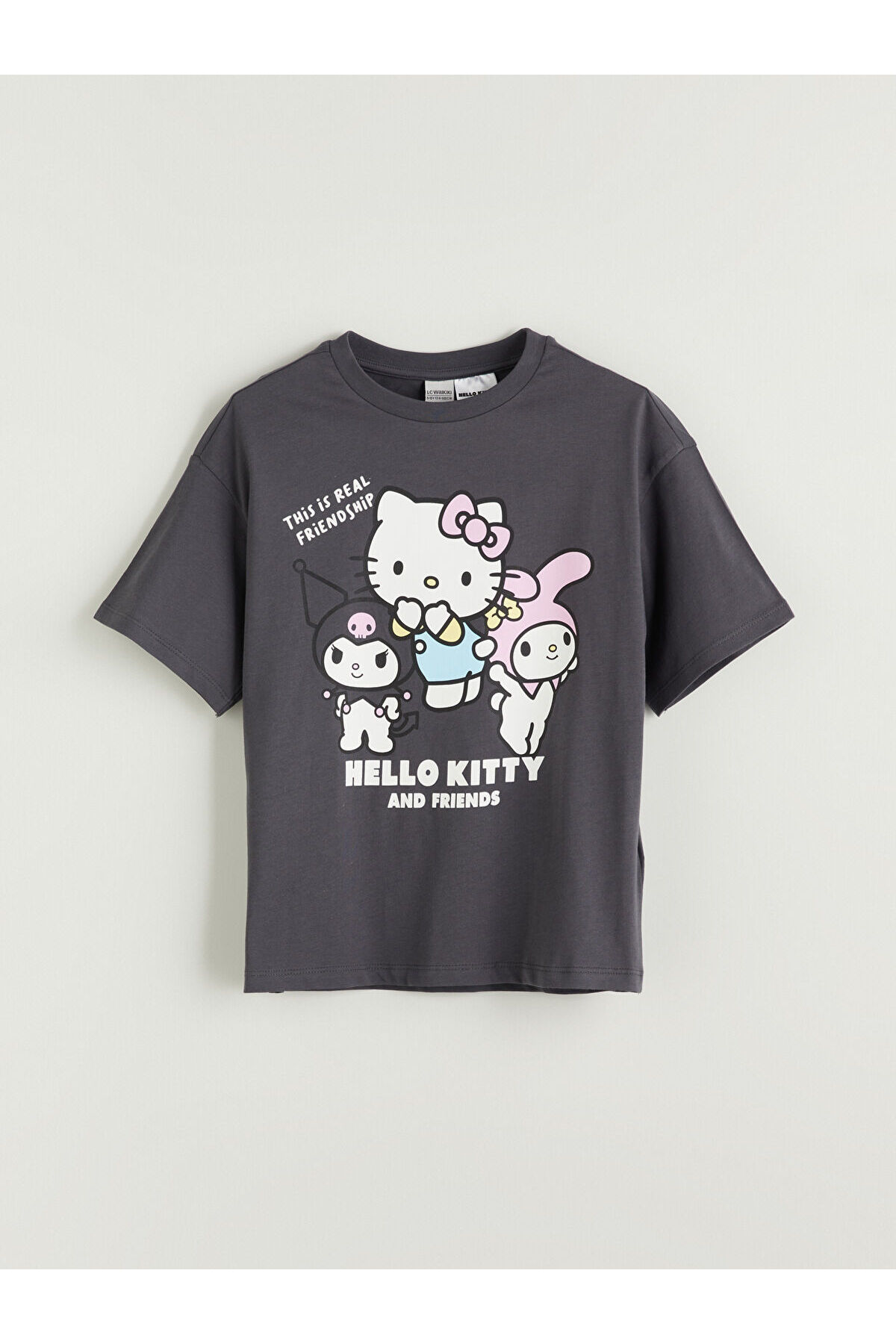 LC Waikiki Yeni Sezon Bisiklet Yaka Hello Kitty Baskili Kiz Cocuk