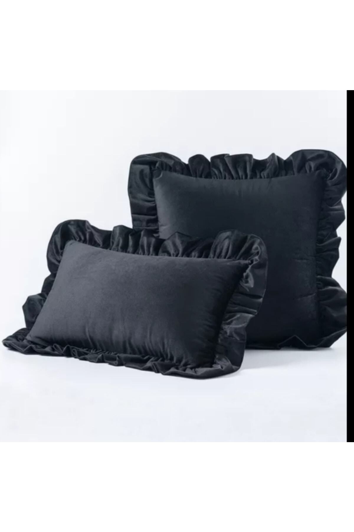 AYZEN HOME Kadife ikili Etrafi Firfirli Kirlent Kilifi