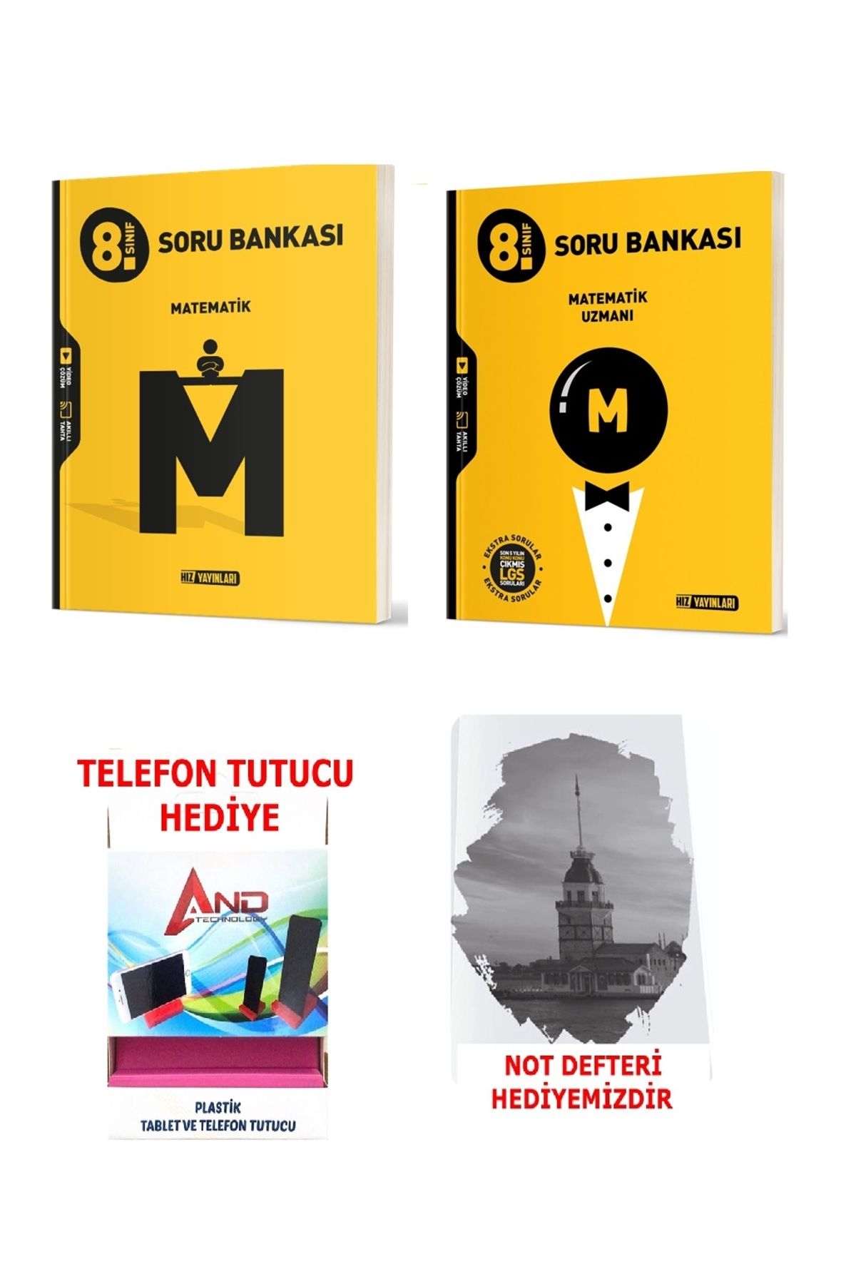 Hız Yayınları 2025-2026 Müfredat 8.Sınıf LGS Matematik (Kolay Ve Zor) Kazandıran Soru Bankası Mega Set