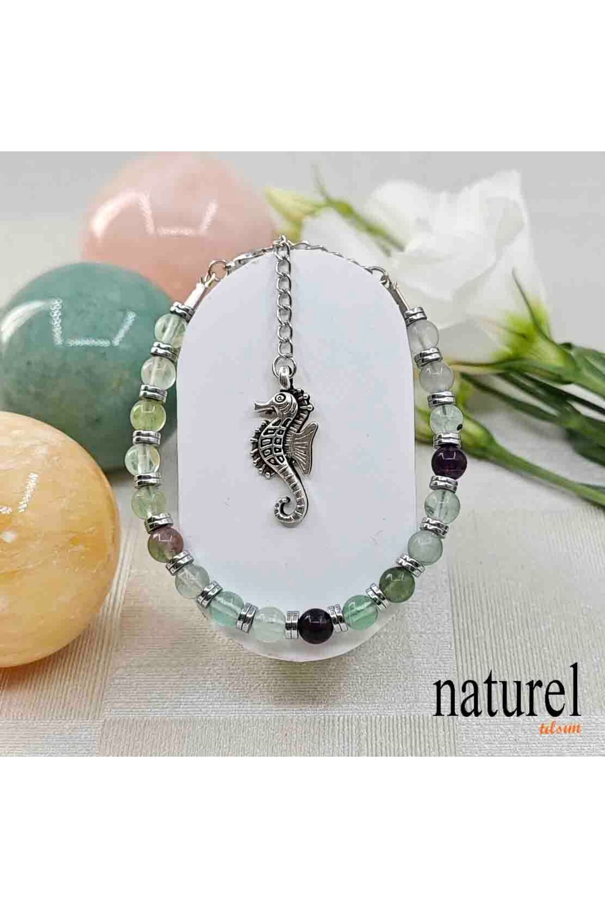 Naturel Tılsım Florit Doğal Taş 6mm Bileklik