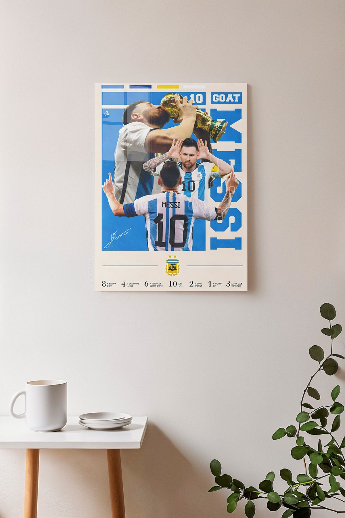 Ayabak Metal Poster Lionel Messi - Dekoratif Metal Poster - Hediyelik Çerçevesiz Tablo