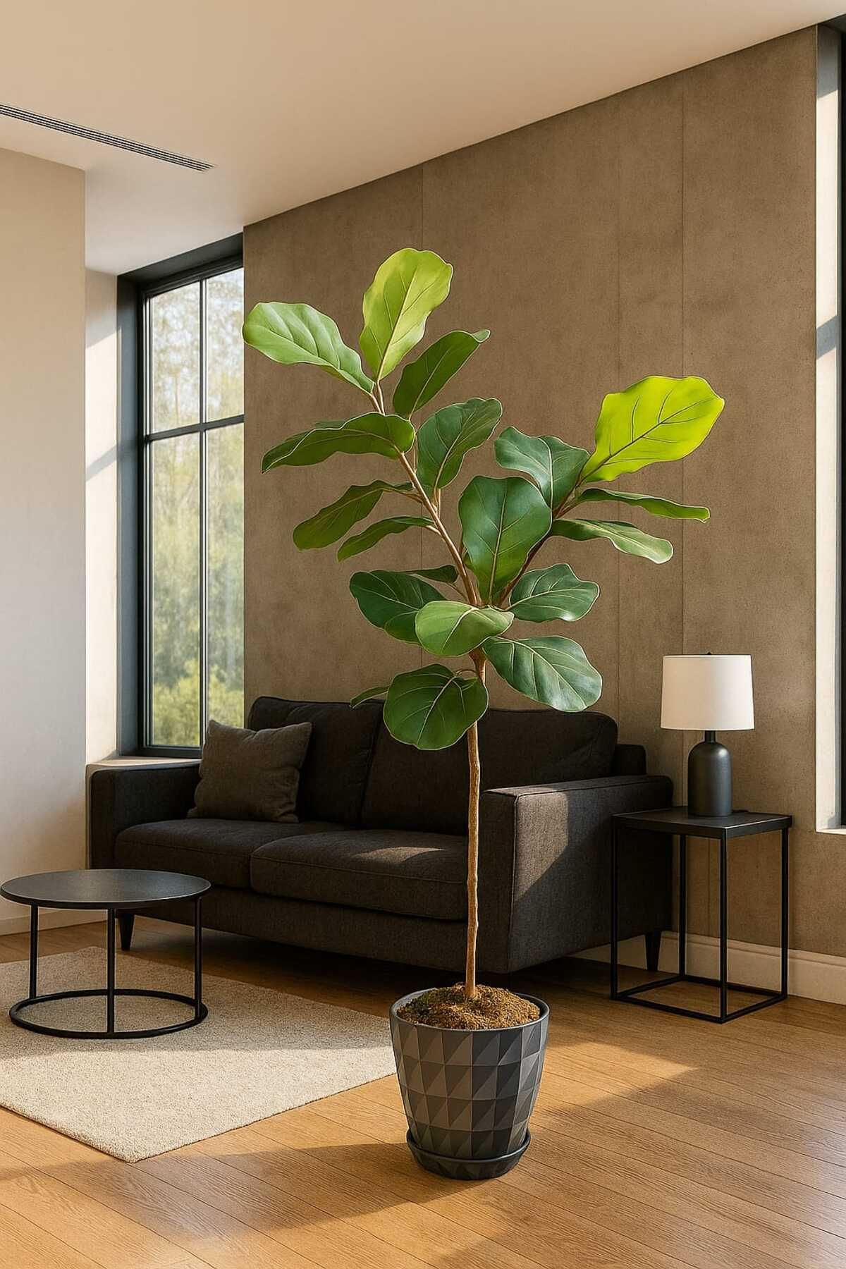 MAKİ DEKOR DEKORATİF, MODERN SALON BİTKİSİ YAPAY KAUÇUK 90 CM