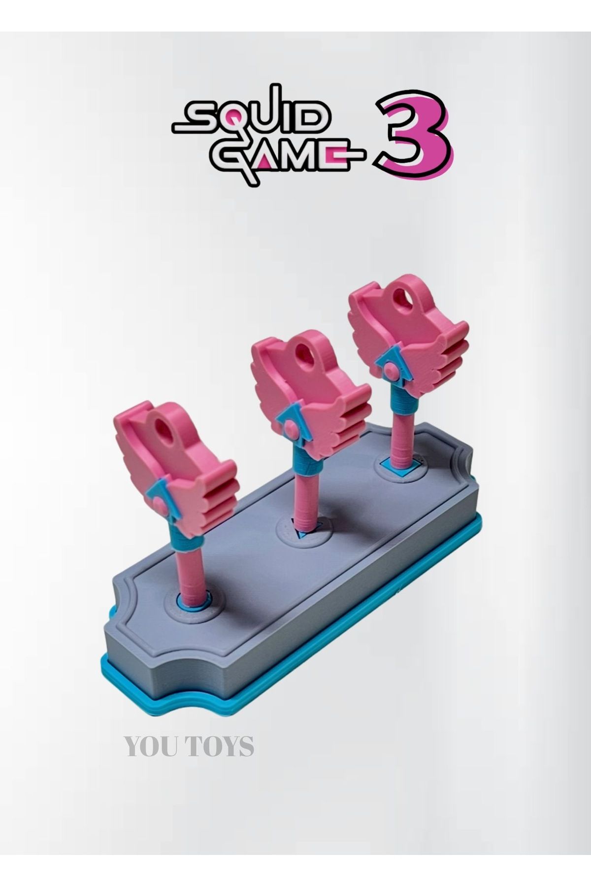 You Toys Squid Game 3 Anahtar-kilit Seti / Anahtarları Yerleştir Kutu Içindeki Sürpriz Hediyeyi Kap Oyunu