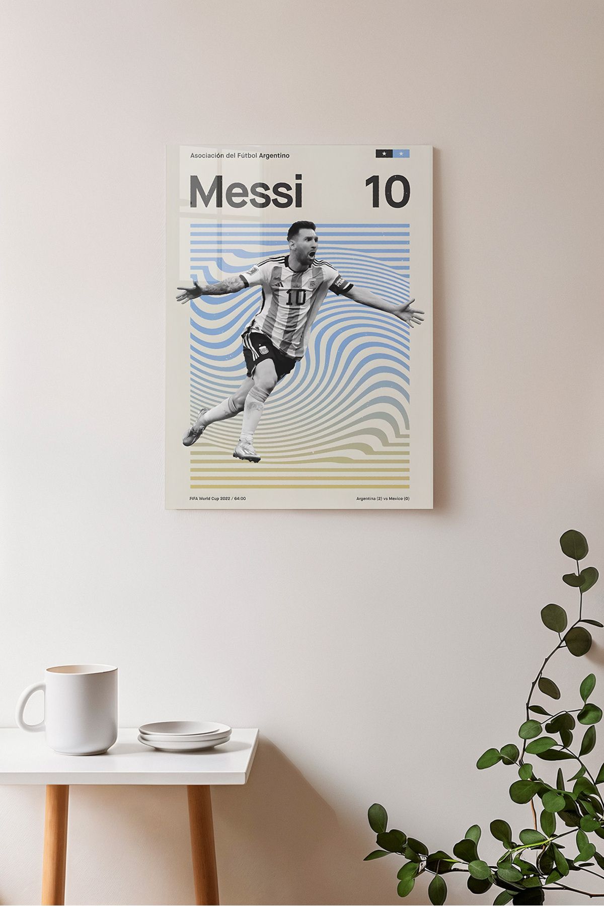 Ayabak Metal Poster Lionel Messi - Dekoratif Metal Poster - Hediyelik Çerçevesiz Tablo