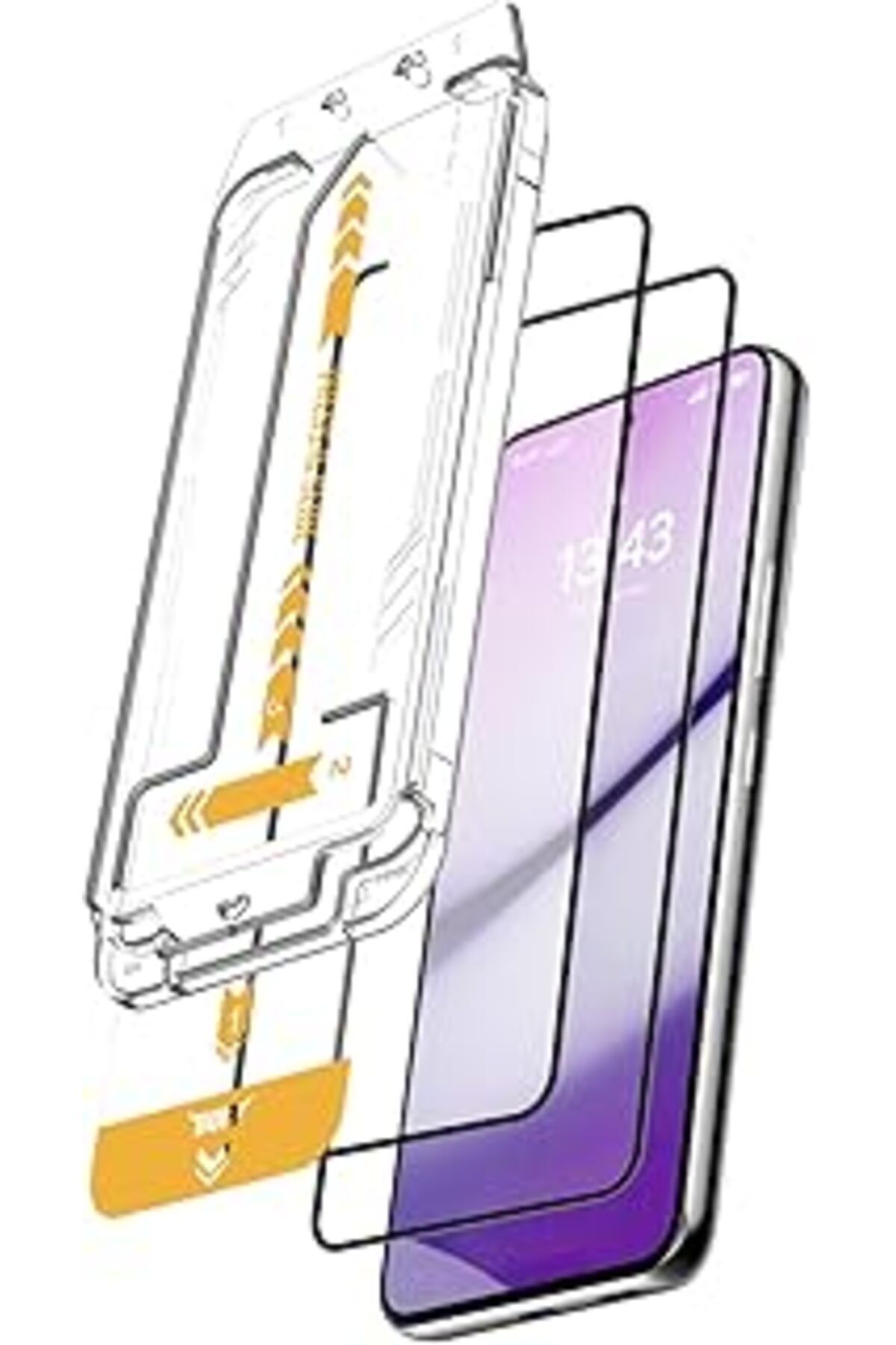 Qedii Buff Galaxy S25 Serisi Ile Uyumlu 5D Easyfit 2 Adet Kolay Uygulama Aparatlı Ekran Koruyucu Temperli