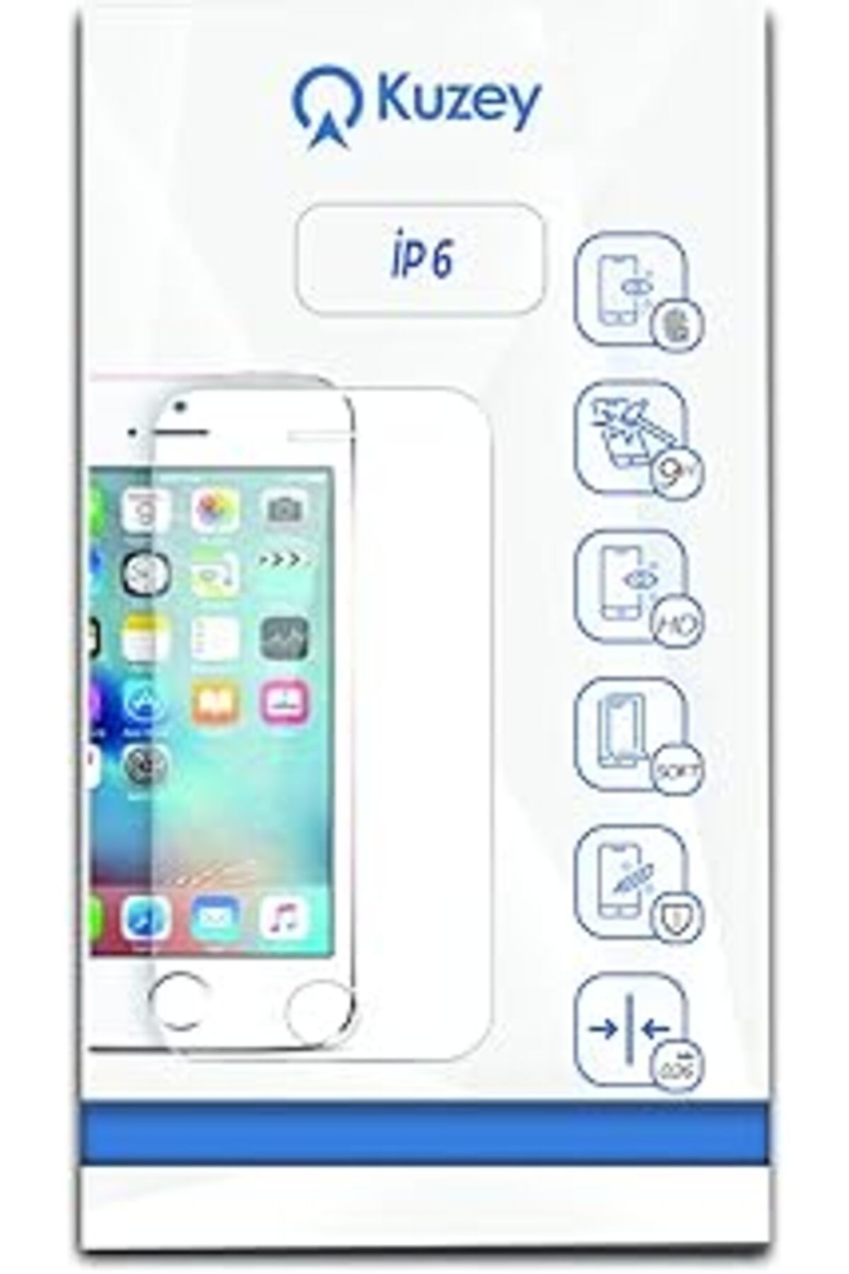Qedii Kzy Iphone 6/6S Temperli Cam Ekran Koruyucu