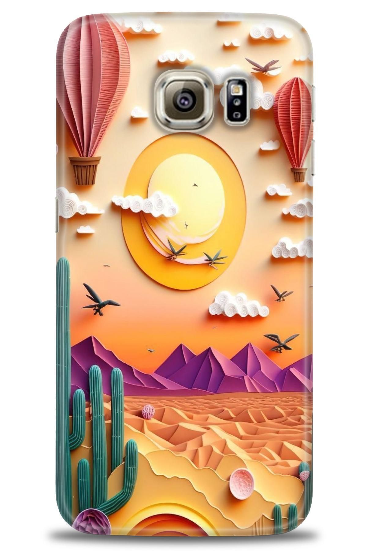 CooperTech Samsung Galaxy S6 Edge İle Uyumlu HD Baskılı Desenli Silikon Kılıf - 849