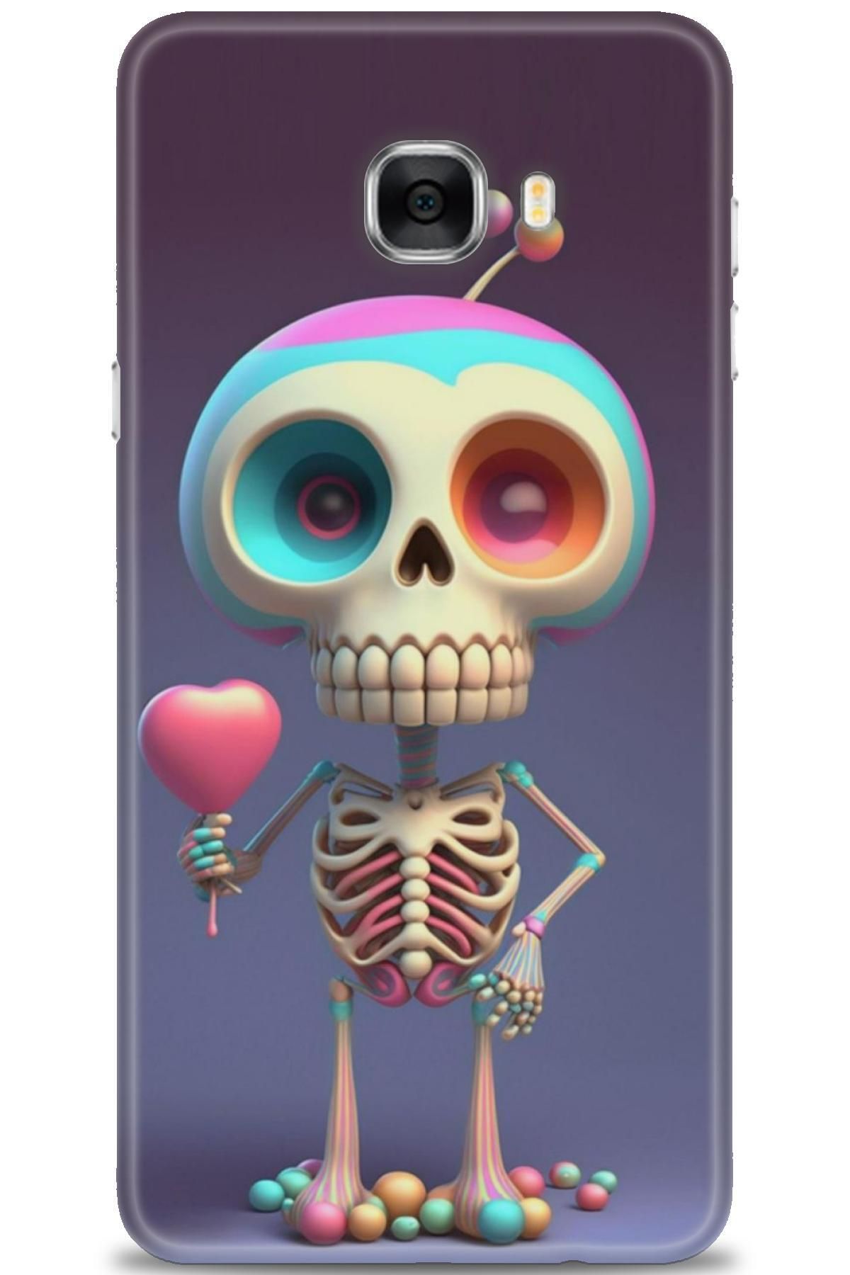 CooperTech Samsung Galaxy C7 İle Uyumlu HD Baskılı Desenli Silikon Kılıf - 795