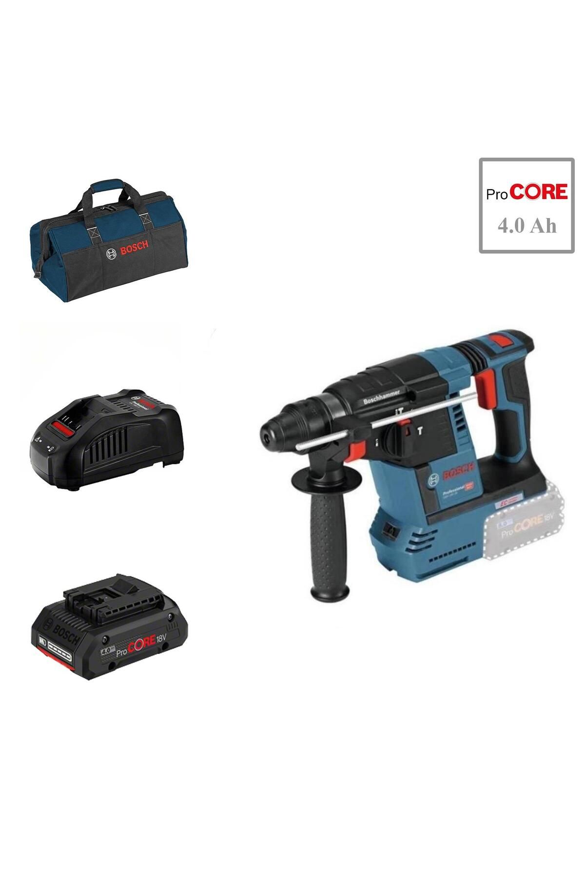 Bosch GBH 18V-26 1x4 Ah ProCore Akülü Kırıcı Delici Bez Çantalı