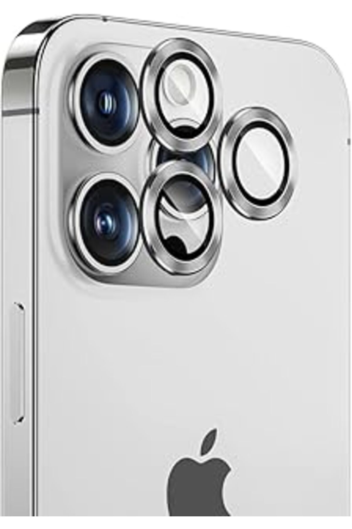 Qedii Heartz Iphone 14 Pro / 14 Pro Max Gümüş Için Kamera Lens Koruyucu Çizilmez Hd Görüntü Bozmaz Metal