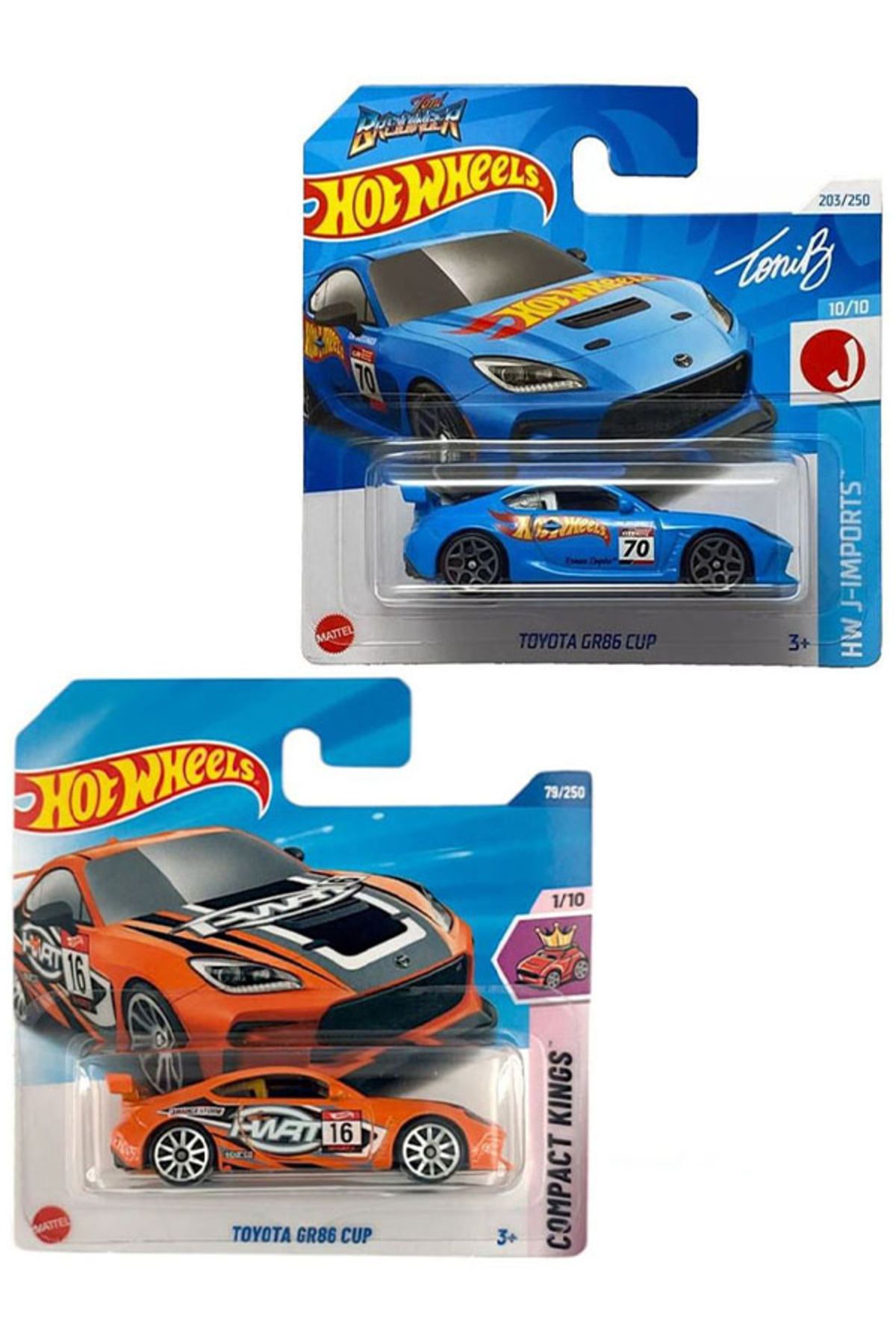 HOT WHEELS 2 Araç Hot Wheels Toyota GR86 Cup Set - Mavi & Turuncu (1/64)