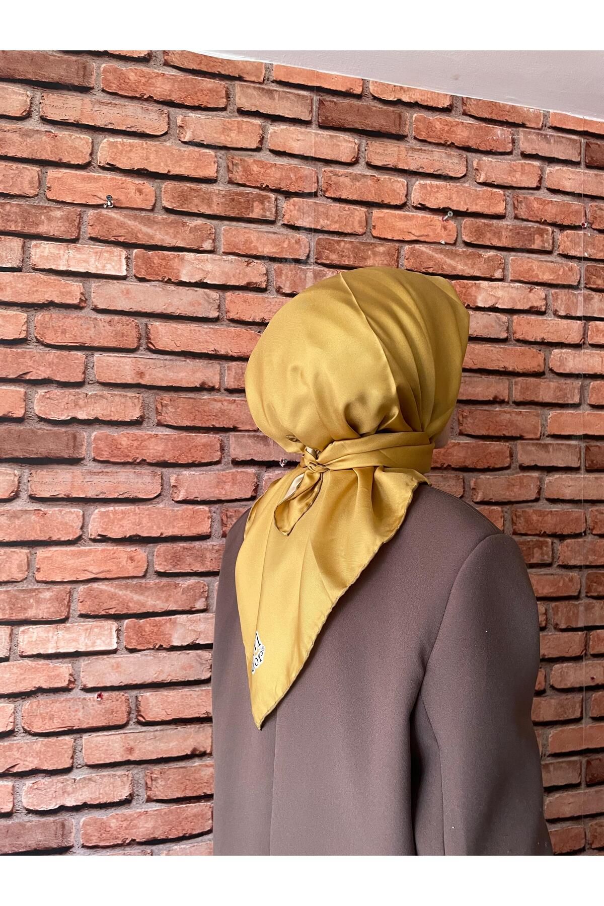 Levidor sarı twill ipek eşarp
