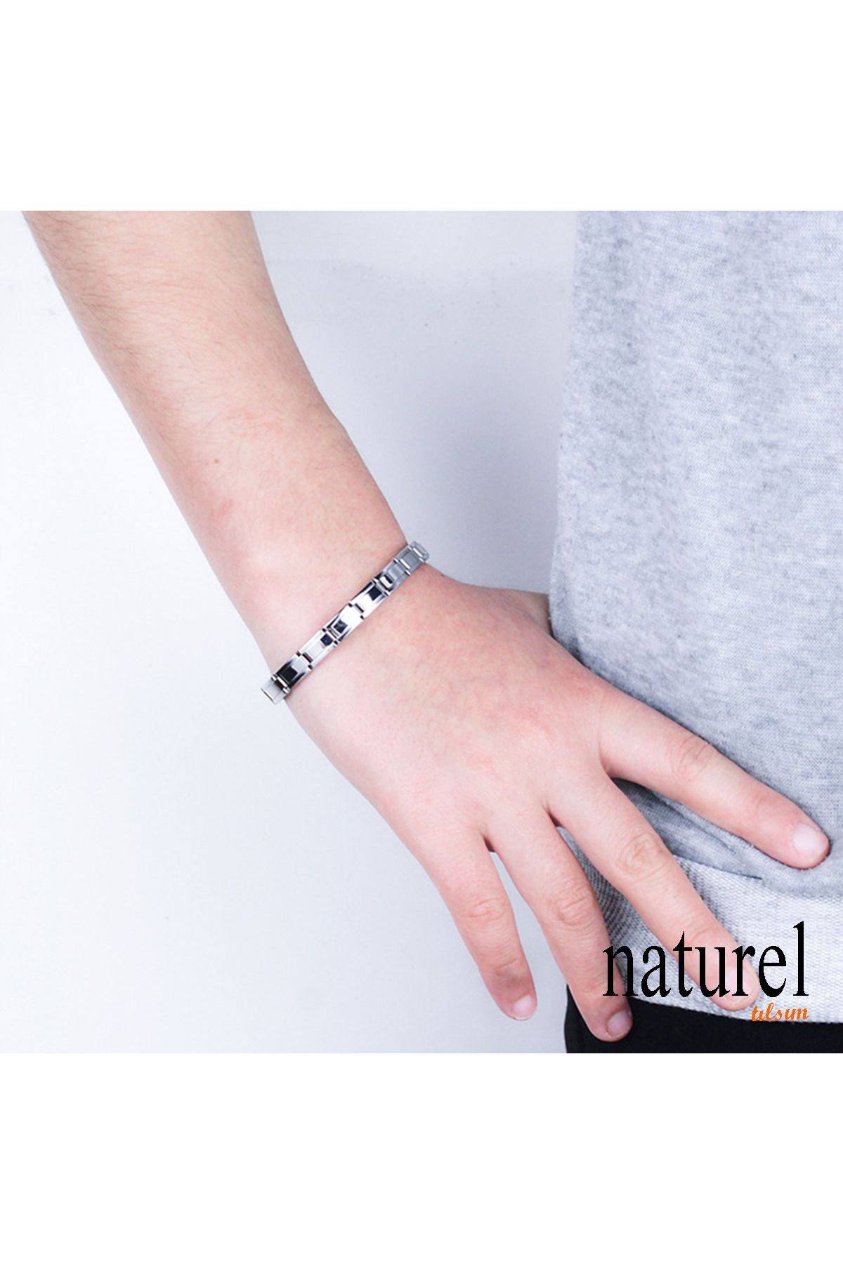 HEDİYEBOHÇAM Unisex İtalyan Charm Bileklik Paslanmaz Çelik Bileklik
