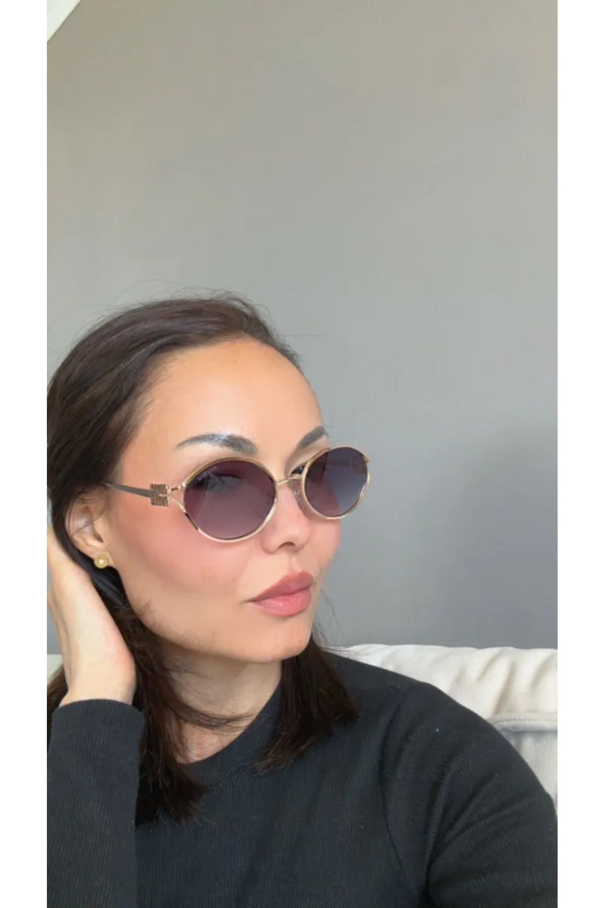 MONAL MIUW MOR Güneş Gözlüğü Oval Çerçeve Organik Cam 55 Ekartman