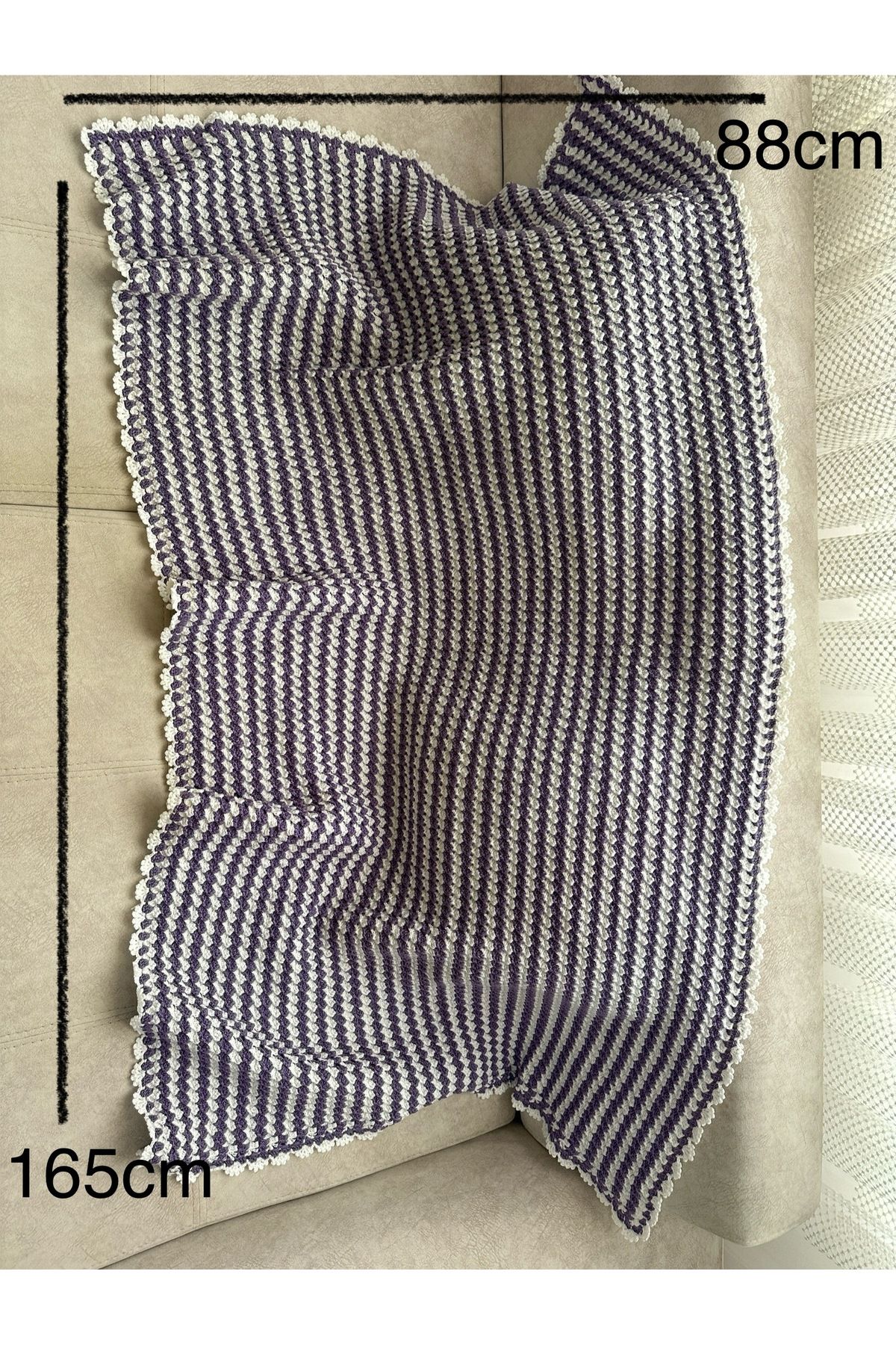Bakırhane Tasarım %100 El Örgüsü Çocuk Battaniyesi 165cmX88cm