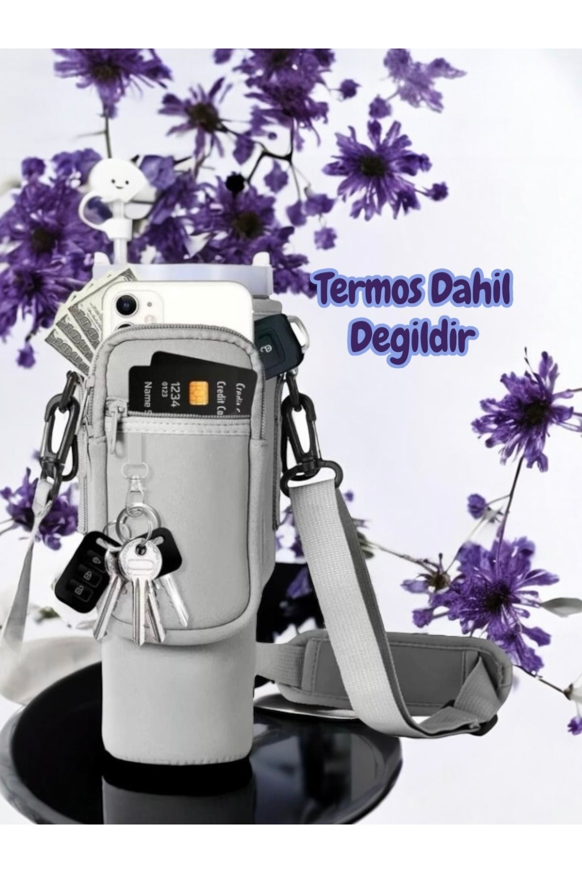 Stanley Quencher ve Tüm Pipetli Termoslarla Uyumlu Termos Kılıfı Çanta Ve Omuz Askısı