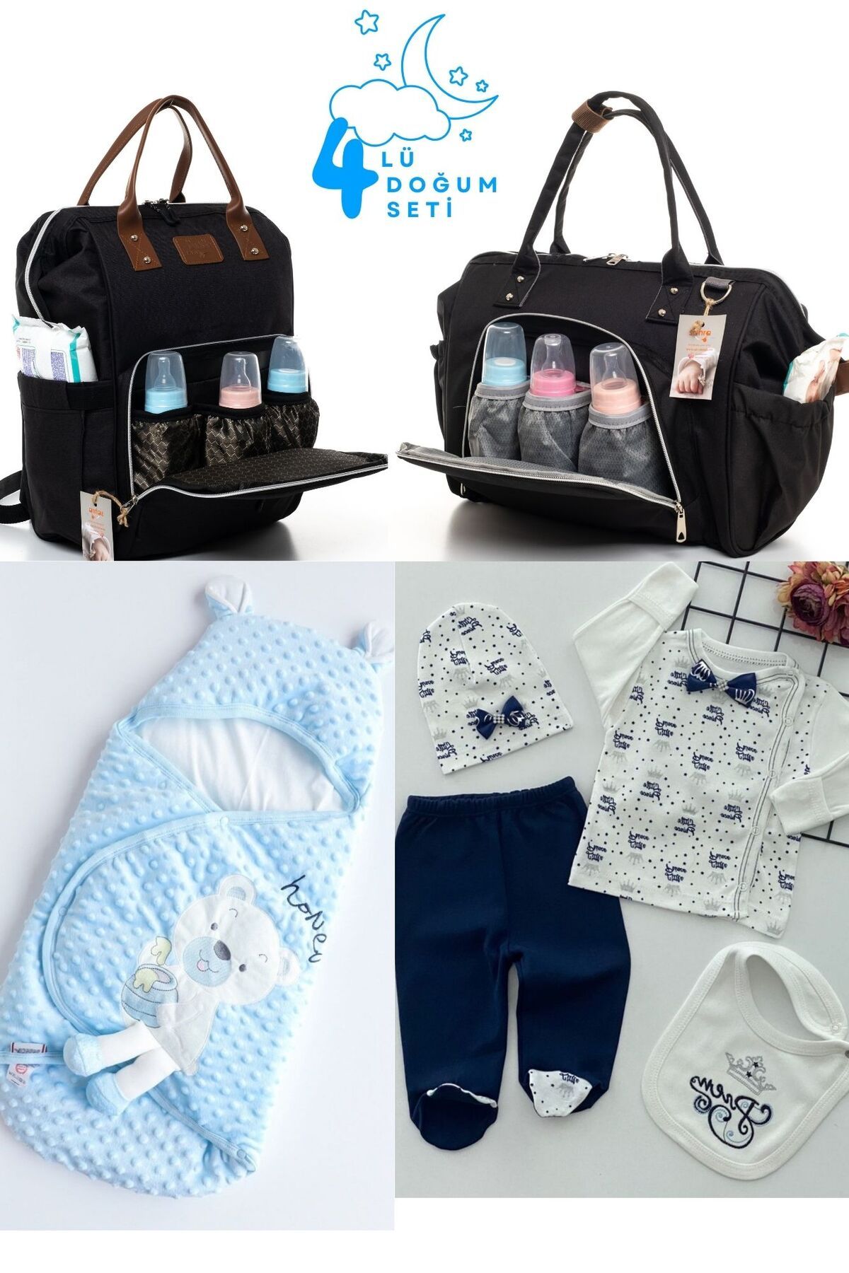 Pimadyo-Large Birth Set (Hospital Release, Shoulder and Backpack, Chickpea Swaddle with Snaps) 1