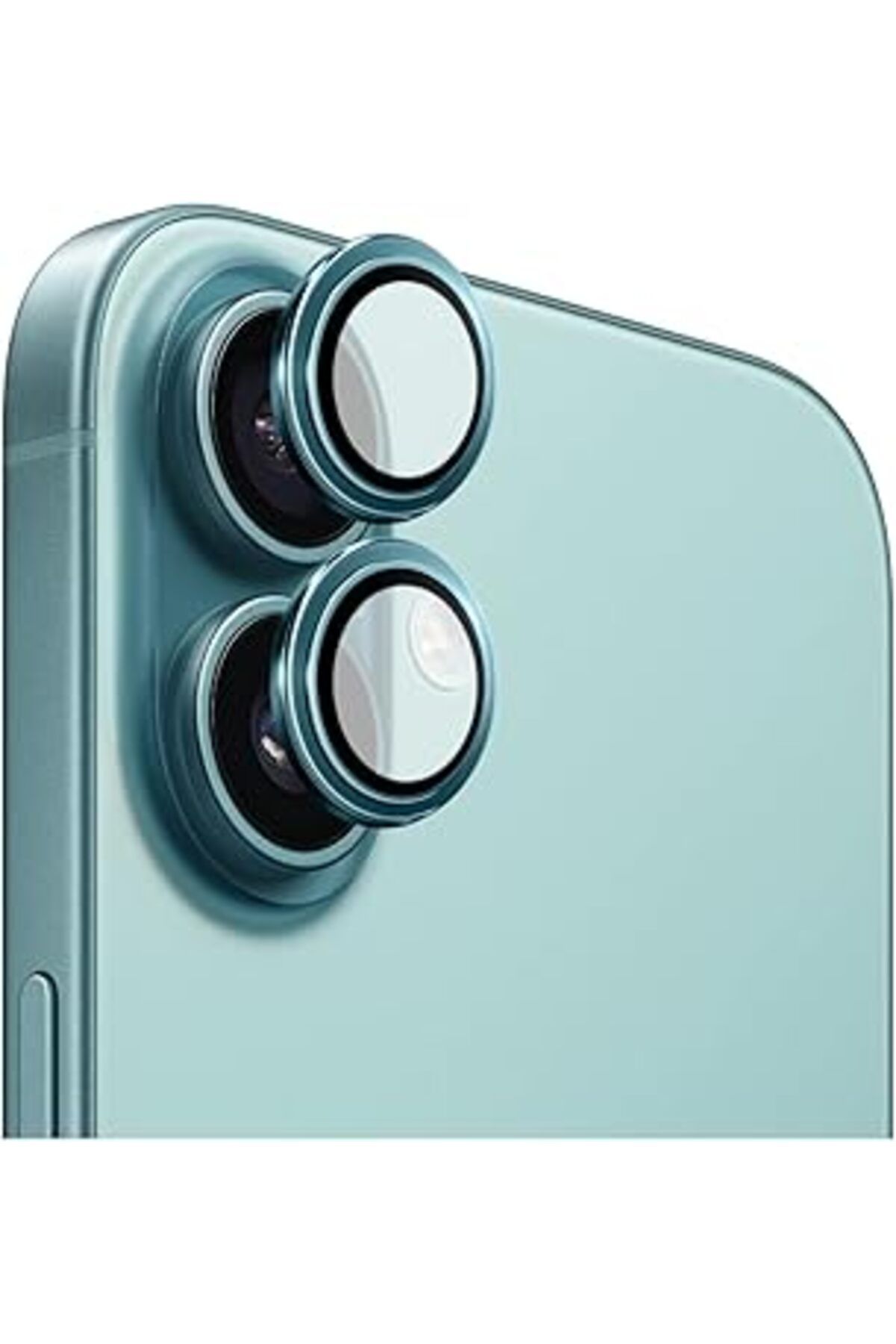 Qedii Safeus Safir Temperli Kamera Lens Koruyucu, Iphone 16 Ve Iphone 16 Plus Ile Uyumlu (Deniz Mavisi)