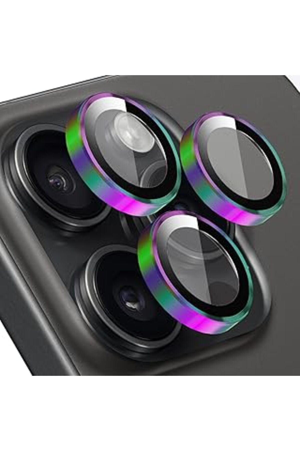 Qedii Buff Labs Buff Iphone 15 Pro Max / 15 Pro Screen Protector 9H Safir Cam Kamera Metal Lens Koruyucu