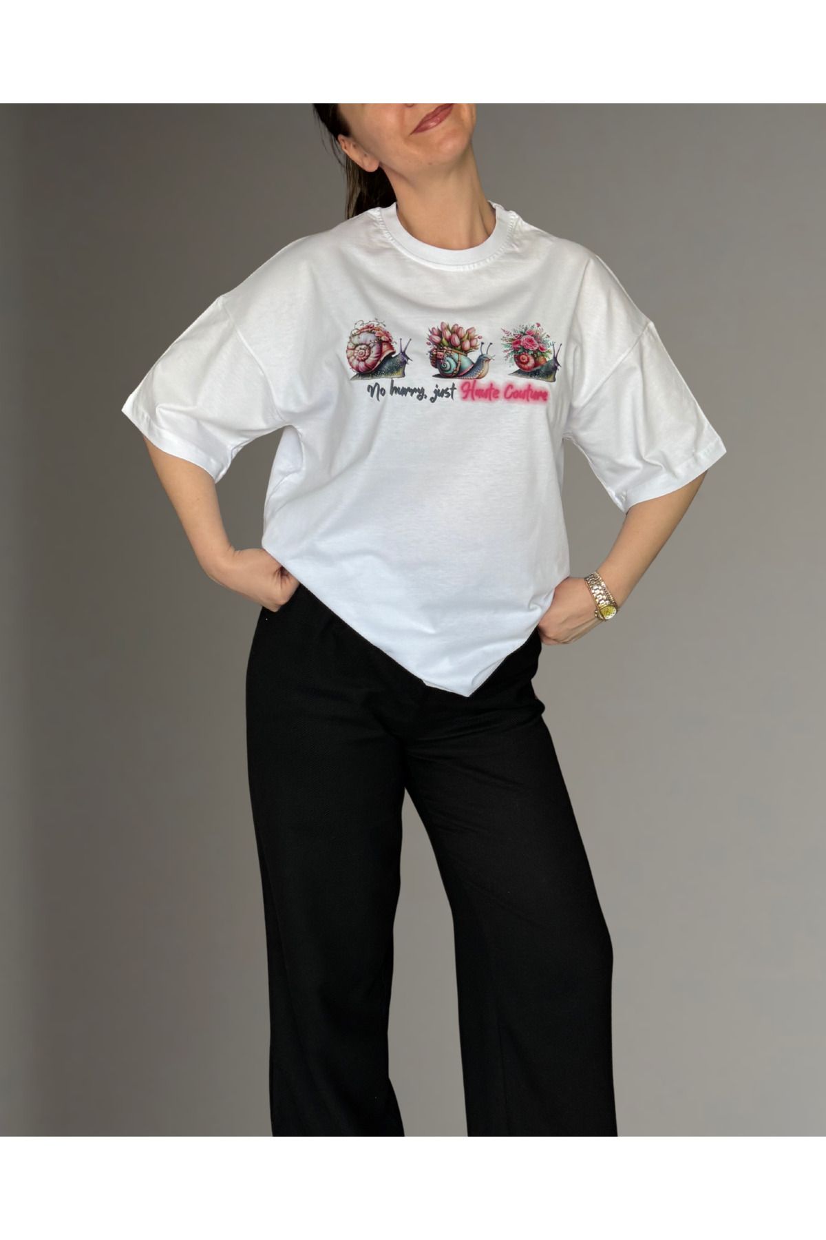 Oylem Saly Oversize T-shirt %100 Pamuk