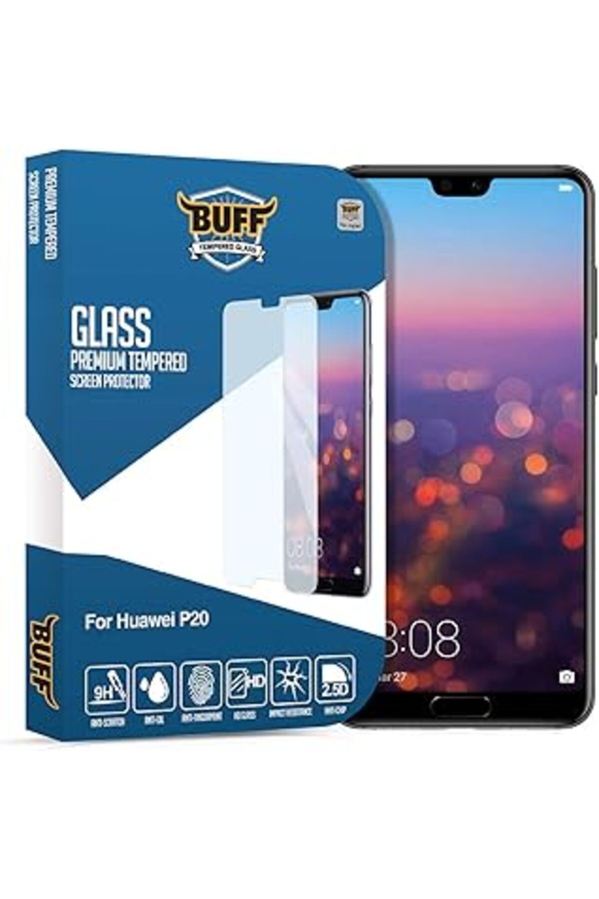 Qedii Buff Huawei P20 Glass Ekran Koruyucu