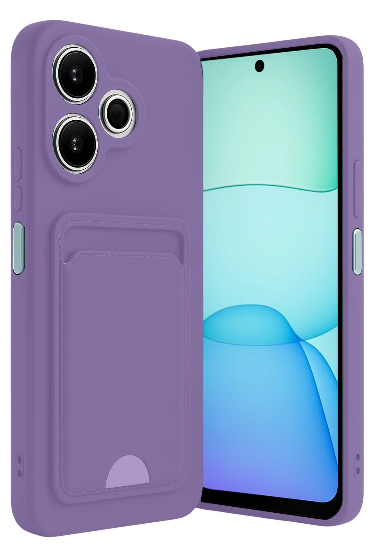 cepmoda Xiaomi Redmi 13 (4G) | Kartlıklı Slim Telefon Kılıfı - Yumuşak iNce Silikon Kapak | LİLA