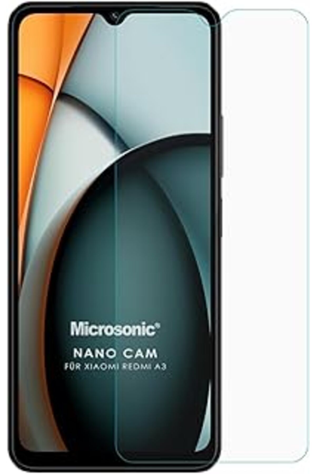 Qedii Microsonic Xiaomi Redmi A3 Nano Glass Cam Ekran Koruyucu [Redmi A3 Ile Uyumlu Ekran Koruyucu - Şeff