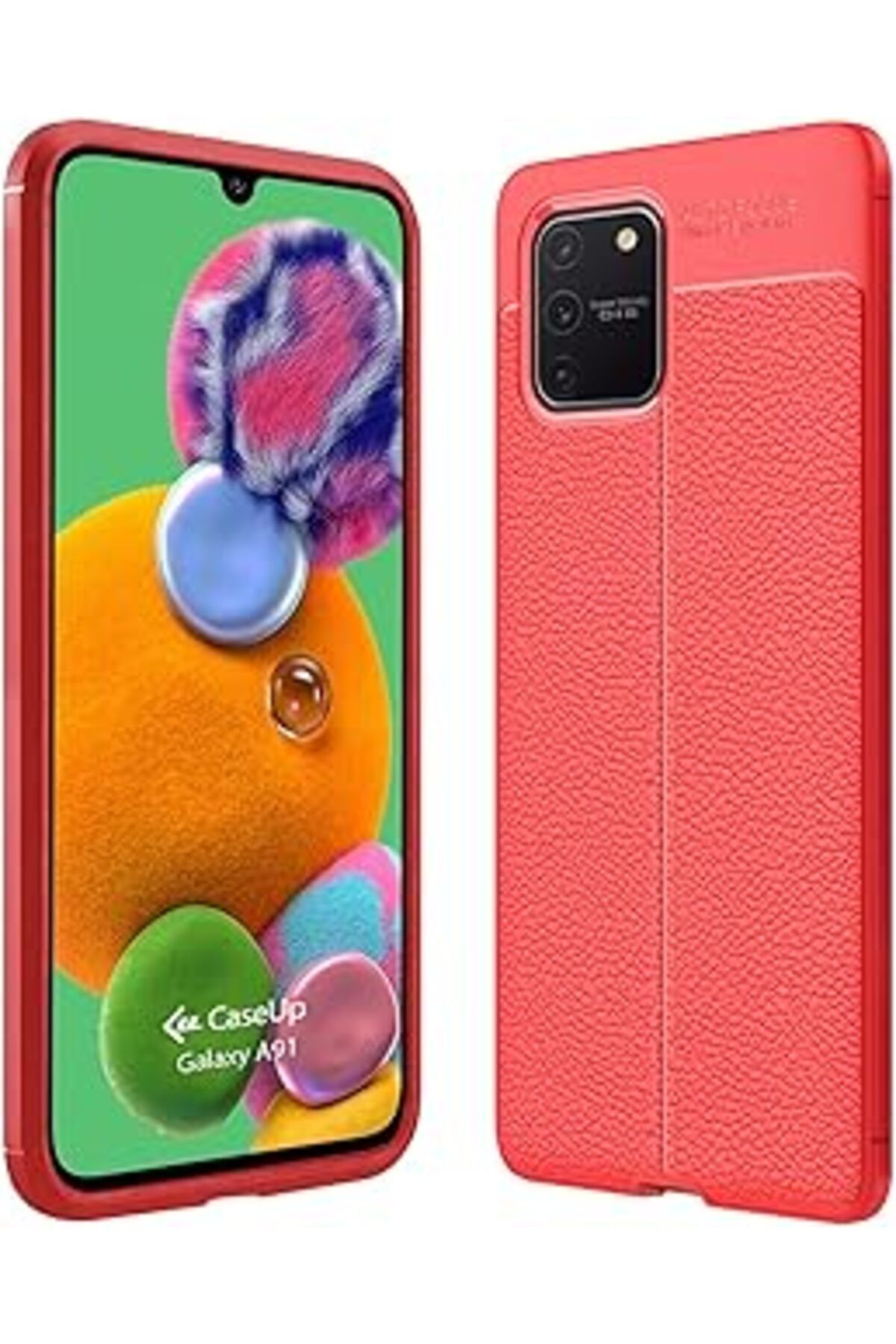 Pazarcan Caseup Samsung Galaxy A91 Uyumlu Kılıf, Caseup Niss Silikon Kırmızı