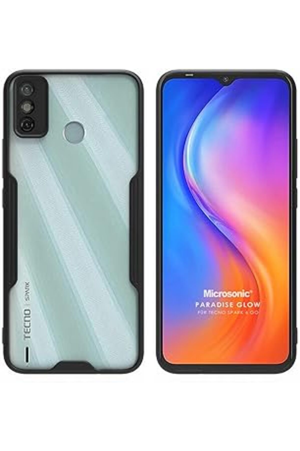 Pazarcan Microsonic Tecno Spark 6 Go Için Kılıf Paradise Glow Siyah [Spark 6 Go Ile Uyumlu Kılıf - Siyah]