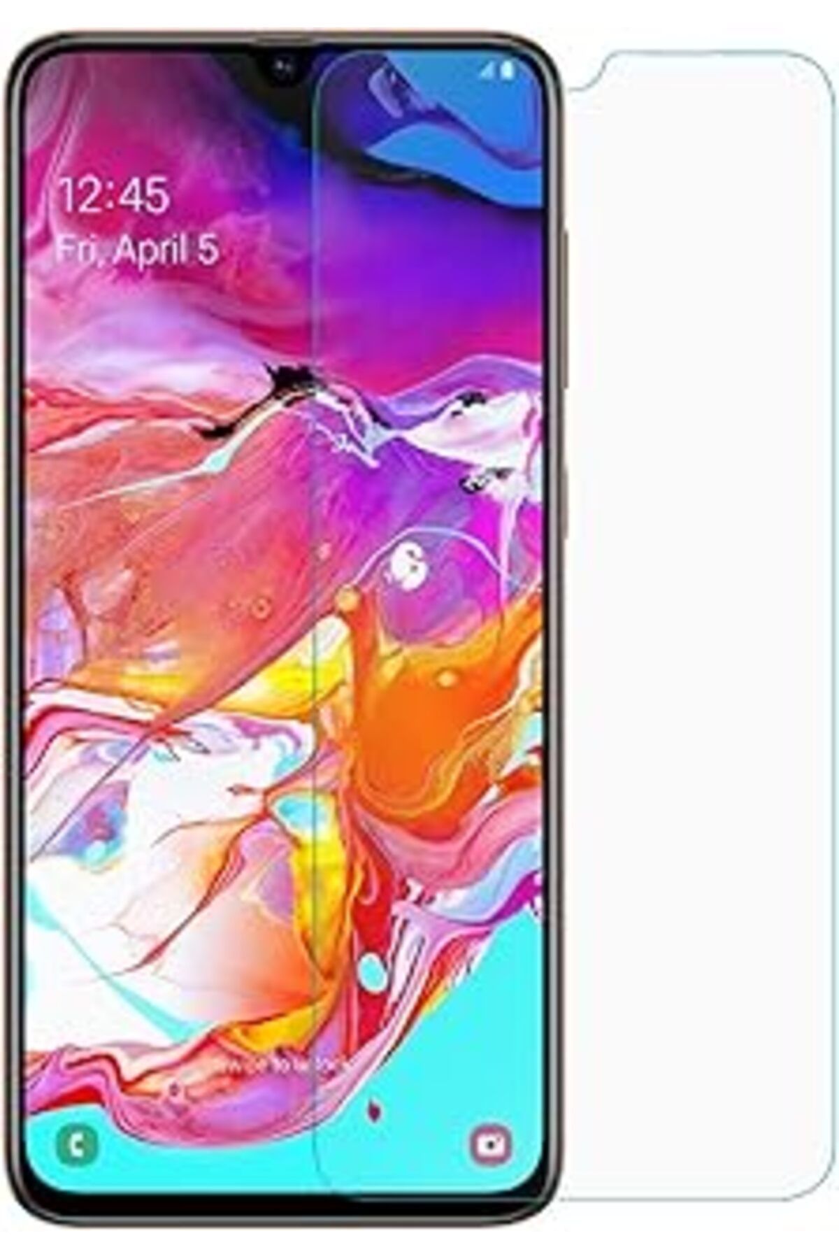 Pazarcan Kny Galaxy A10 İçin Kılıf, Silikon Kenarlı Şeffaf Tiron Kapak, Çok Renkli