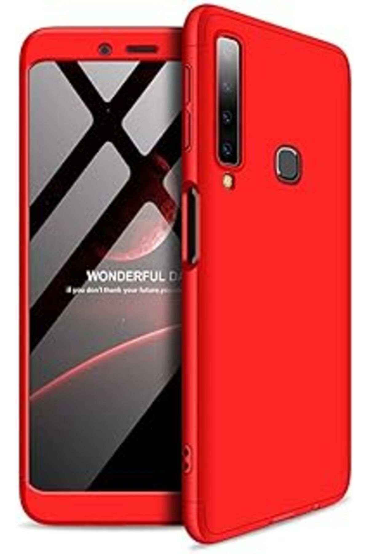 Pazarcan Microsonic Samsung Galaxy A9 2018 Için Kılıf Double Dip 360 Protective Kırmızı [Galaxy A9 2018 Ile