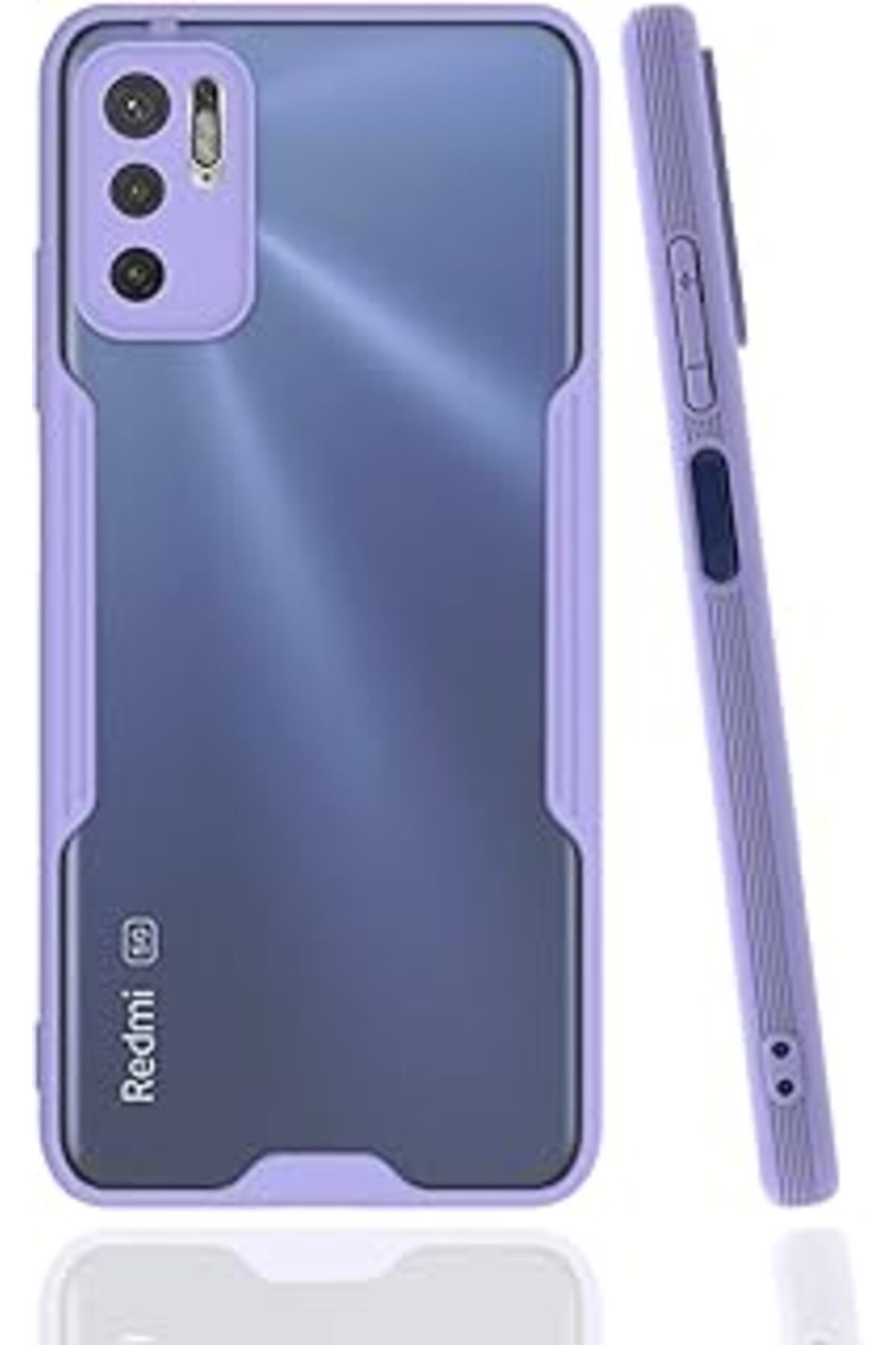 Pazarcan Nevarium Redmi Note 10 5G Uyumlu Kılıf Mat Kamera Korumalı Silikon Platin - Lila