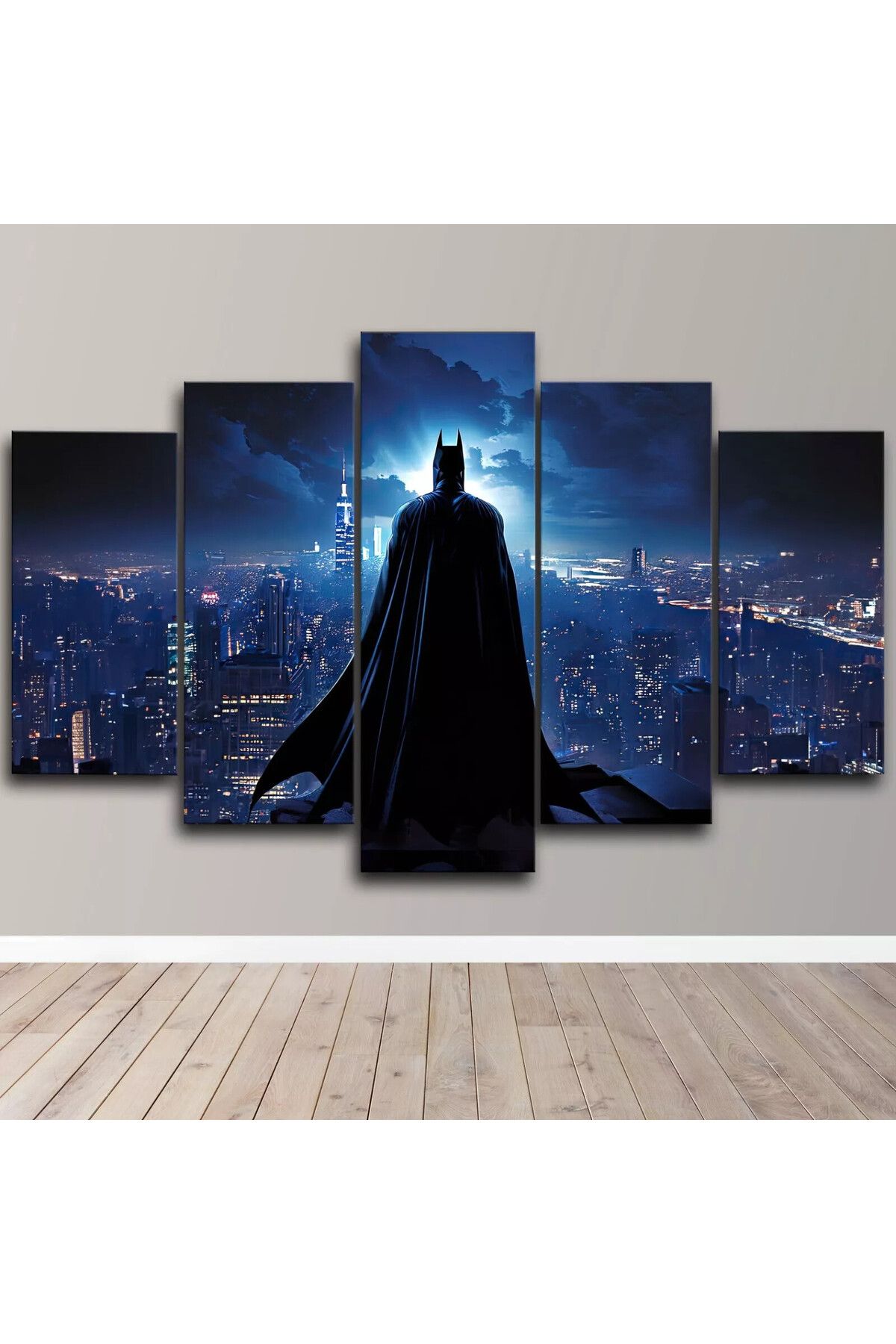 fabriflow exclusive Batman Özel Tasarım 5li tablo dekoratif ev hediyesi