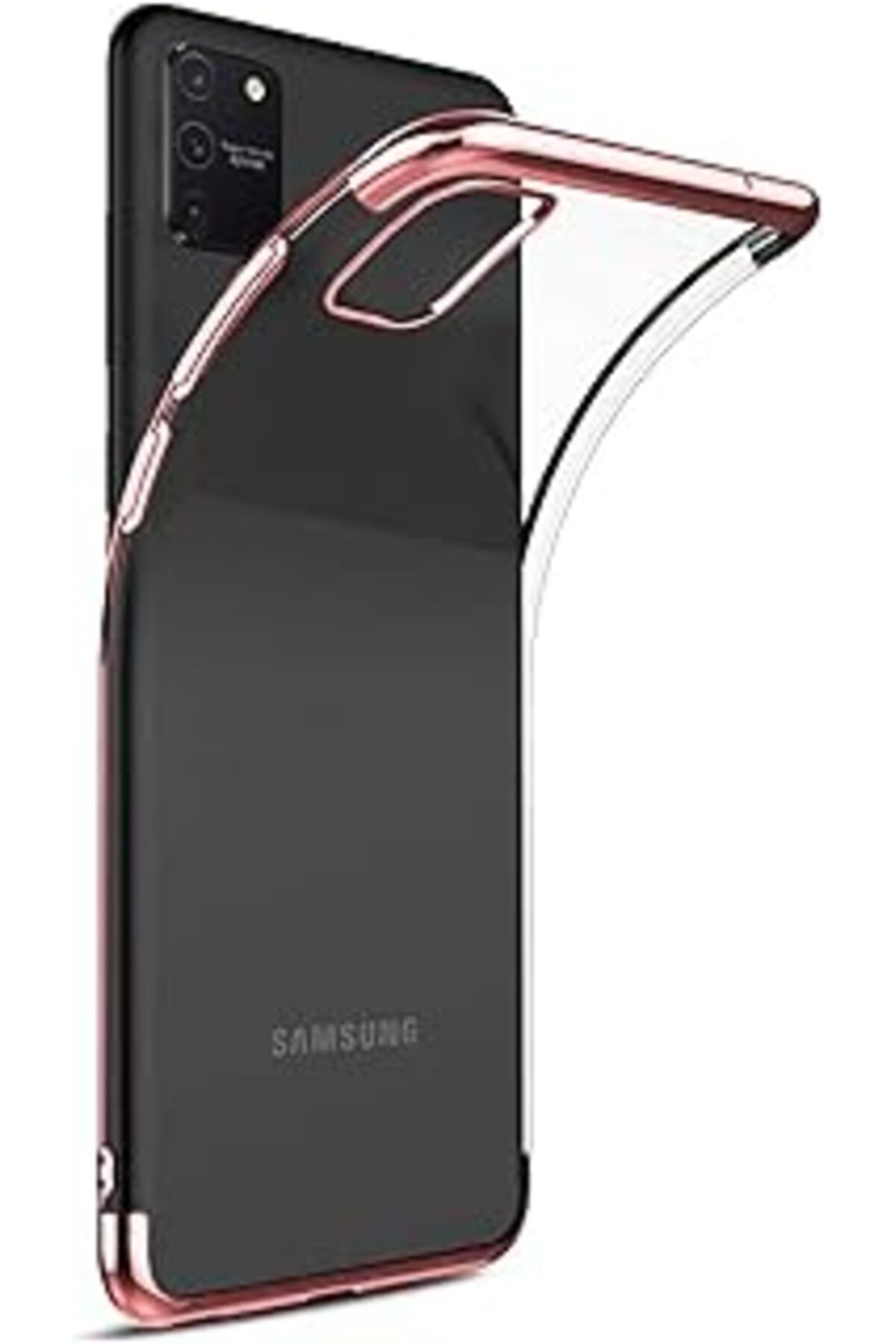 Pazarcan Caseup Galaxy A91 Uyumlu Kılıf, Caseup Laser Glow Rose Gold