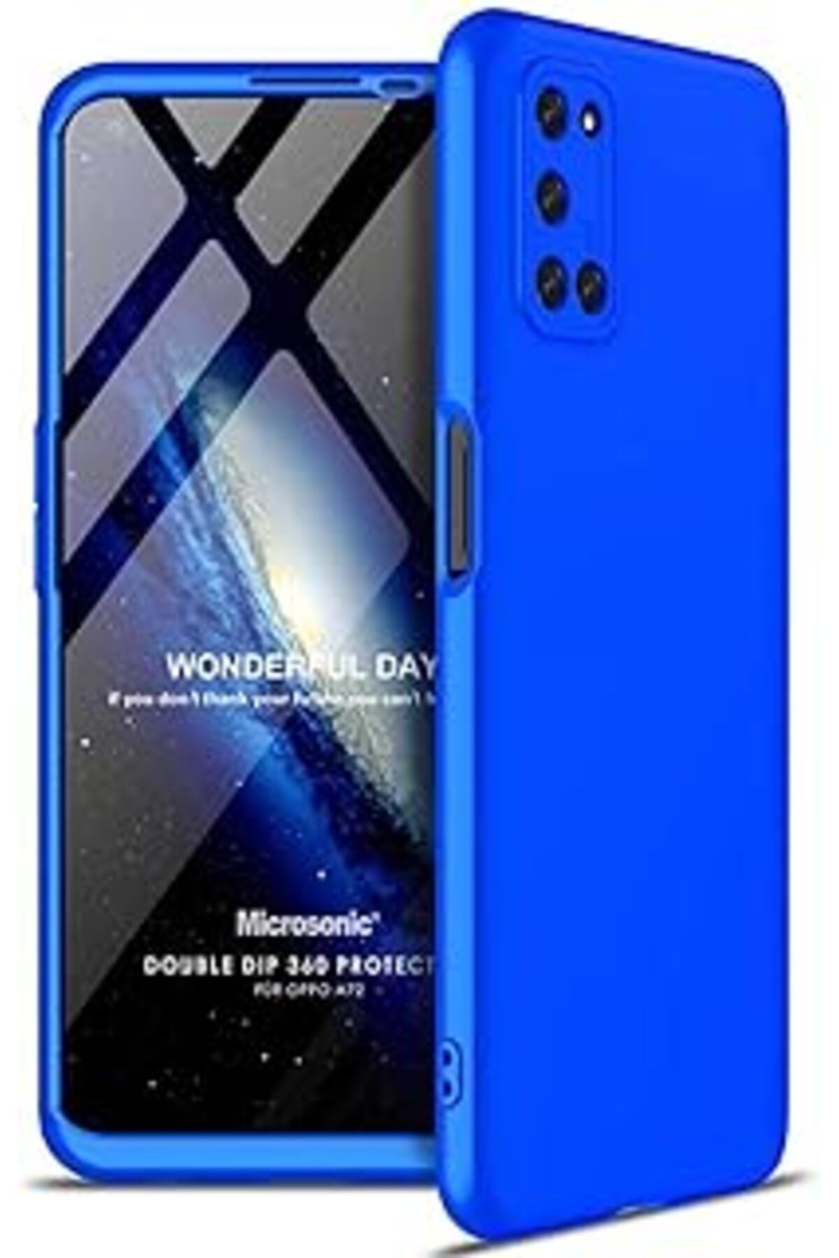 Pazarcan Microsonic A72 Kılıf Double Dip 360 Protective Mavi [A72 Ile Uyumlu Kılıf - Mavi]
