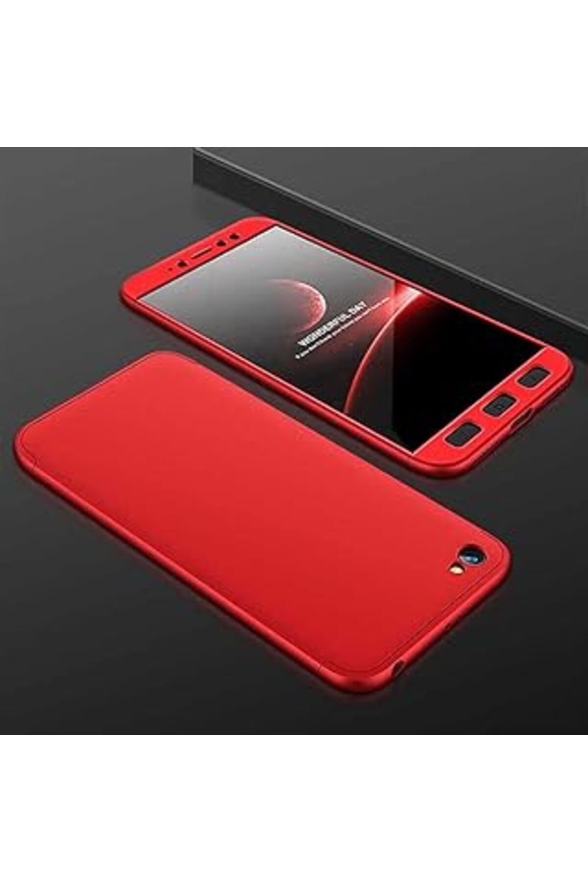 Pazarcan Zore İle Uyumlu Redmi Y1 Lite Kılıf Ays Kapak, Kırmızı