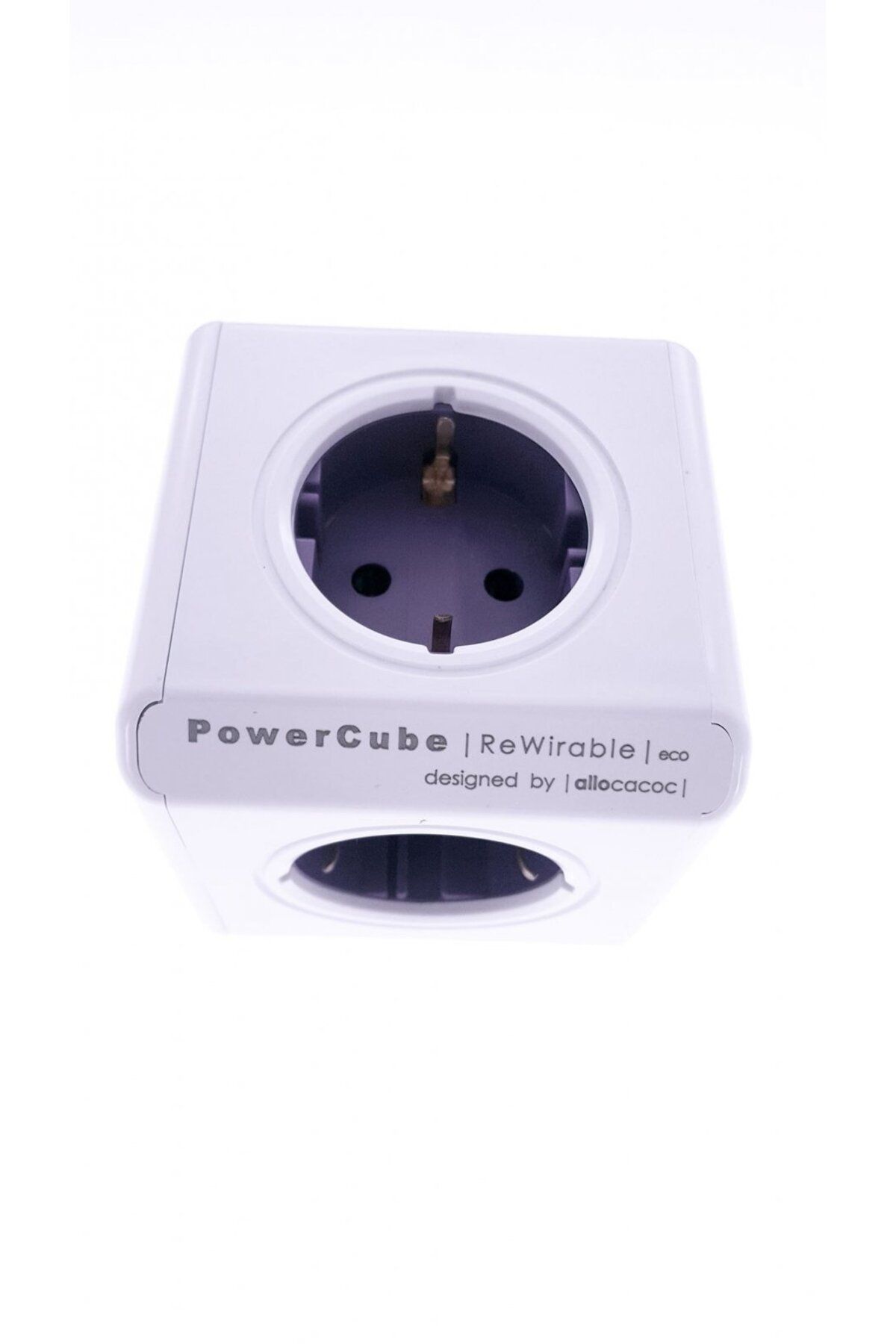 Allocacoc-Allocacoc 4+4 Cube Socket | 4 Sockets + 4 Adapter Plugs, Rewirable, 6A/1500W Max - DERWPC BN6061-10NO.1 1