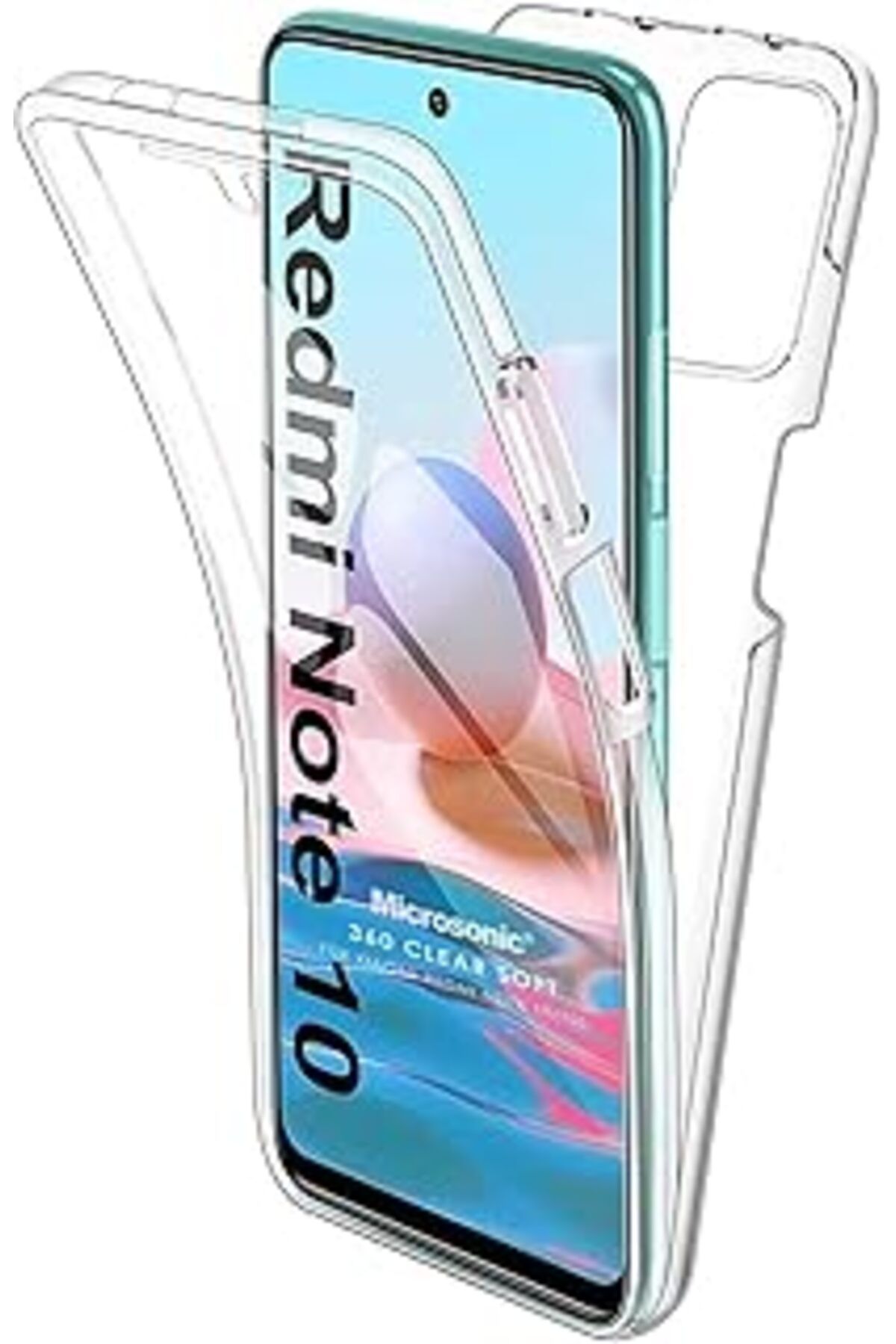 Pazarcan Microsonic Poco M5S Kılıf 6 Tarafı Tam Full Koruma 360 Clear Soft Şeffaf [Poco M5S Ile Uyumlu Kılıf