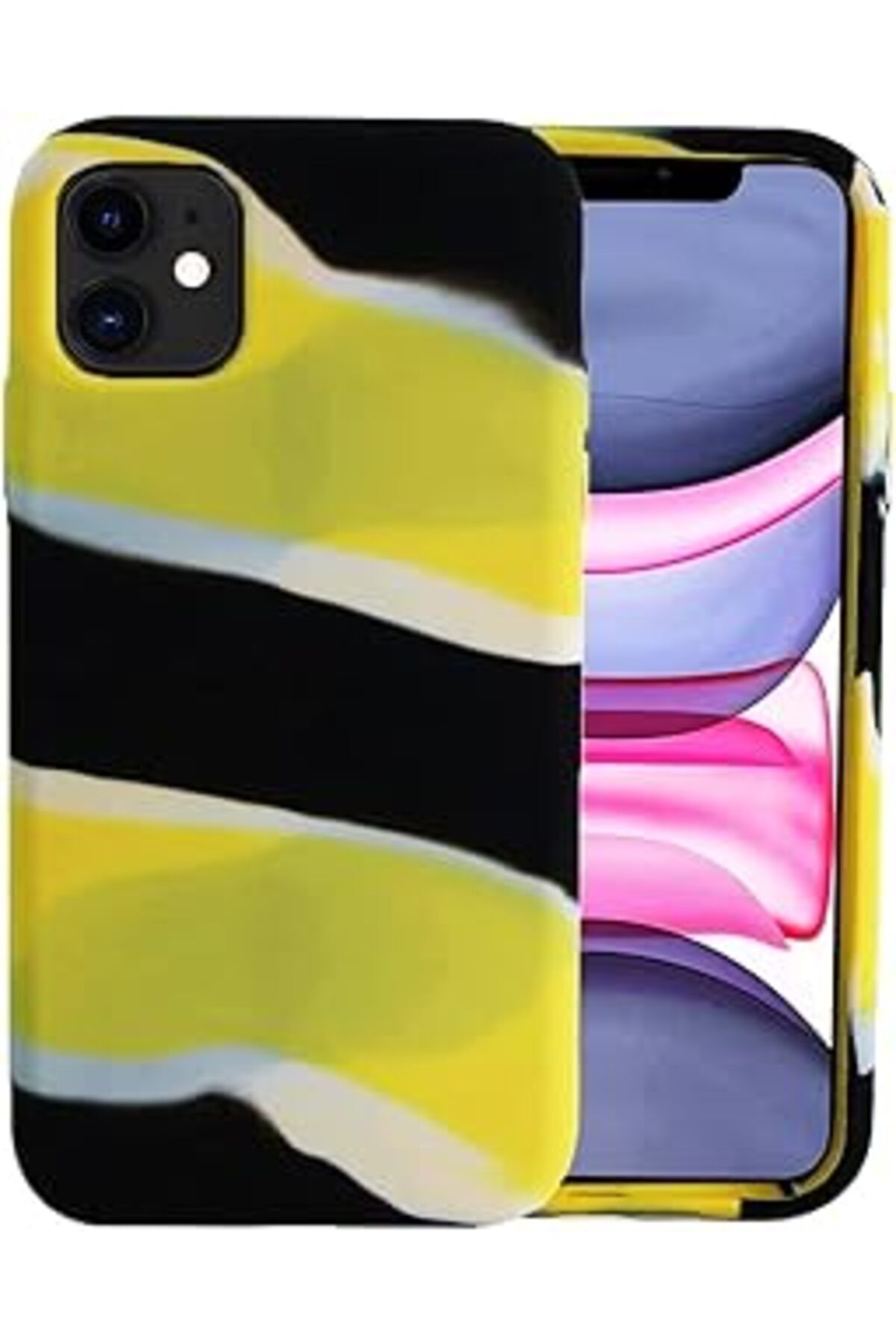 Pazarcan Renkli Desenli Kılıf Iphone 13 Pro Max İle Uyumlu Baskılı Kılıf Kadife İç Yüzey Tutmaz Silinebilir