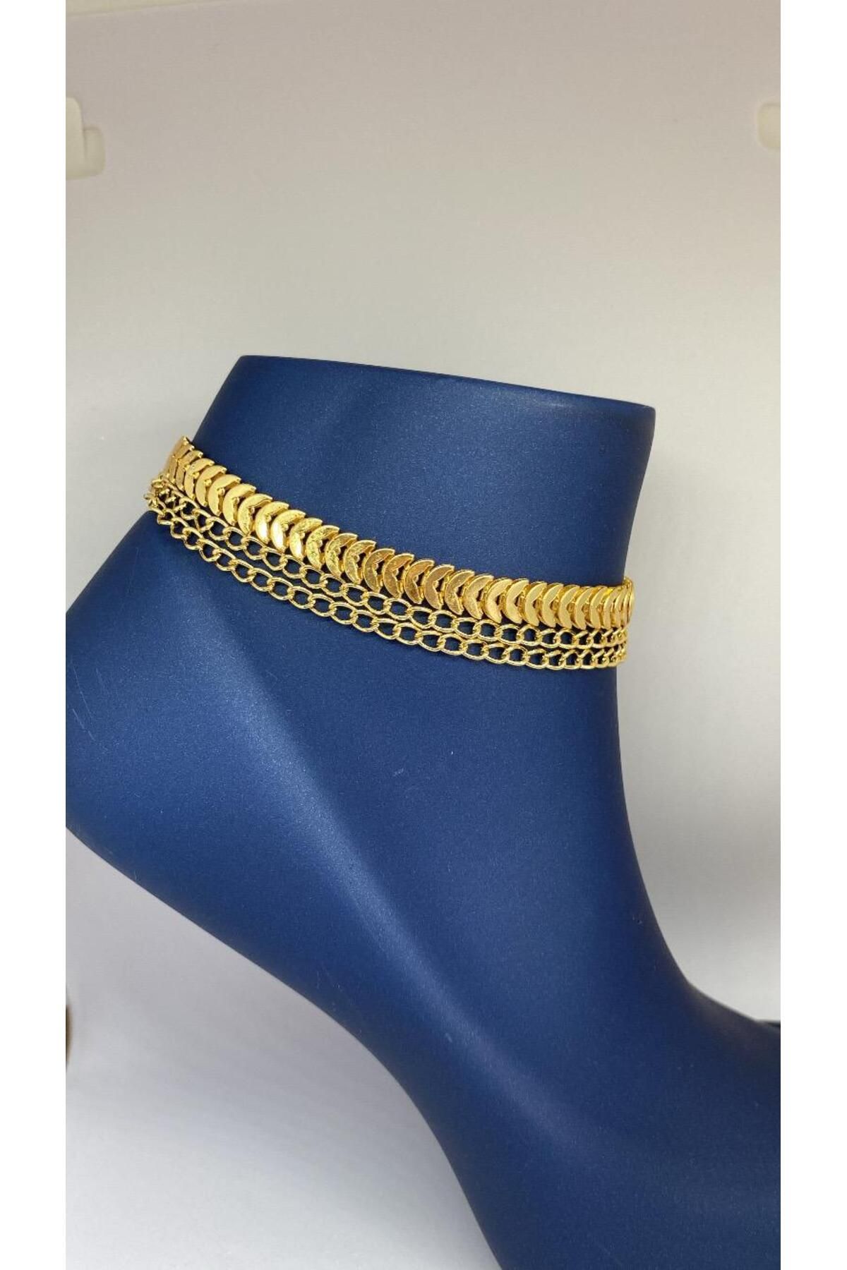 Axuu Collection Kadın Balıksırtı Model Çoklu Halhal Gold Renk Halhal Gold Halhal altın renk halhal