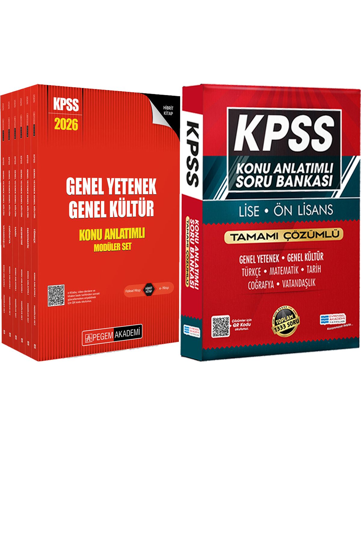 Pegem Akademi Yayıncılık 2026 KPSS Genel Yetenek Genel Kültür Lisans Konu Modüler Set - Lise Önlisans Konu Ant. Soru