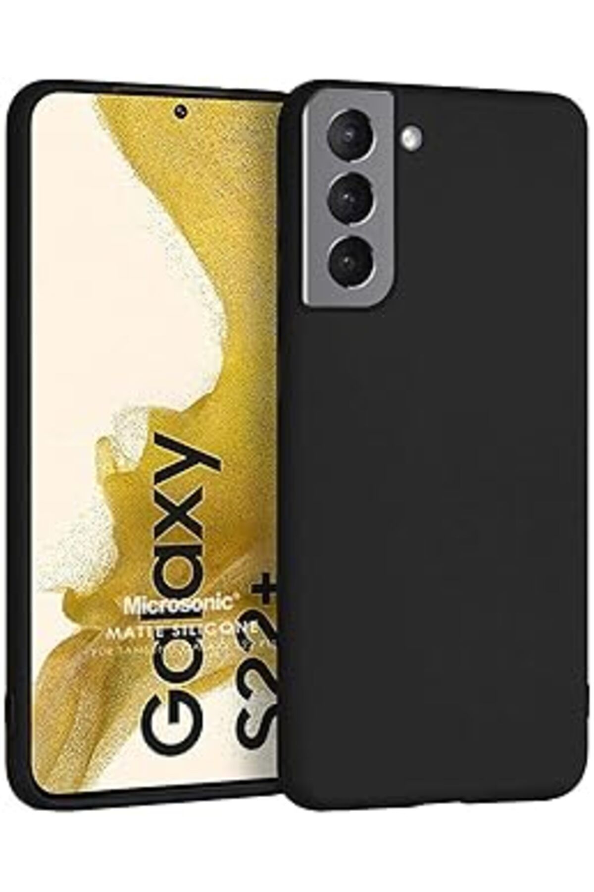 Karachil Microsonic Matte Silicone Samsung Galaxy S22 Plus Için Kılıf Siyah [Galaxy S22 Plus Ile Uyumlu Kılı