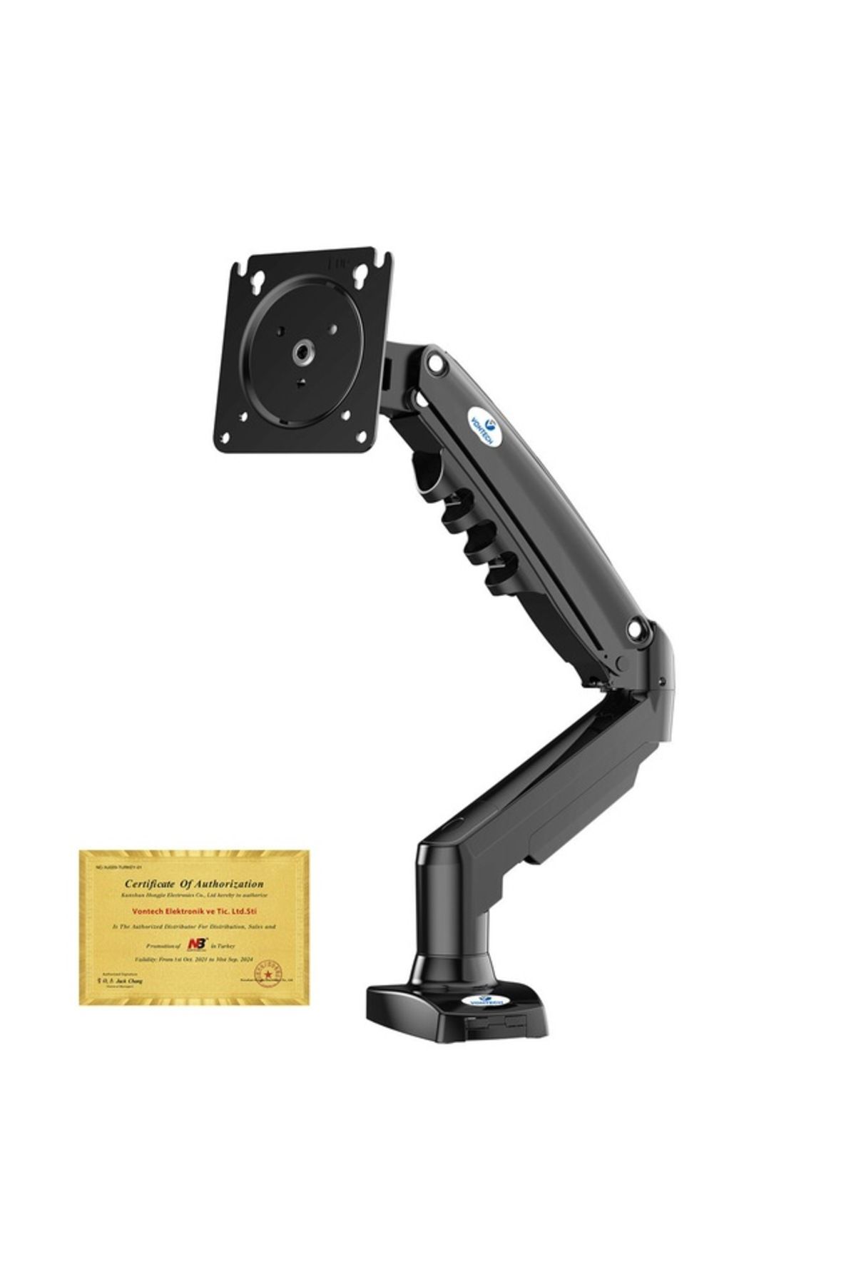 TAYFUN Cg İthalat Vontech F80-MNT01 Alüminyum,Amortisörlü 17"-30" Tek Kollu Monitör Aparat