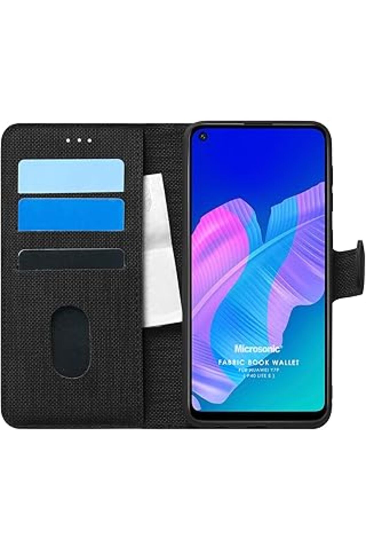 Pazarcan Microsonic Huawei Y7p Için Kılıf Fabric Book Wallet Siyah [y7p Ile Uyumlu Kılıf - Siyah]