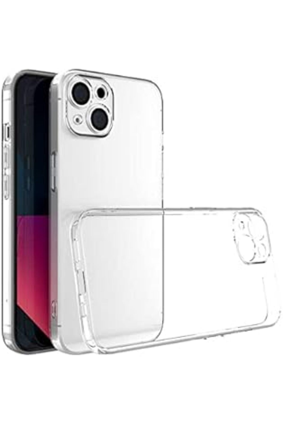 Pazarcan Nevarium Iphone 14 Kılıf Şeffaf Kamera Korumalı Silikon