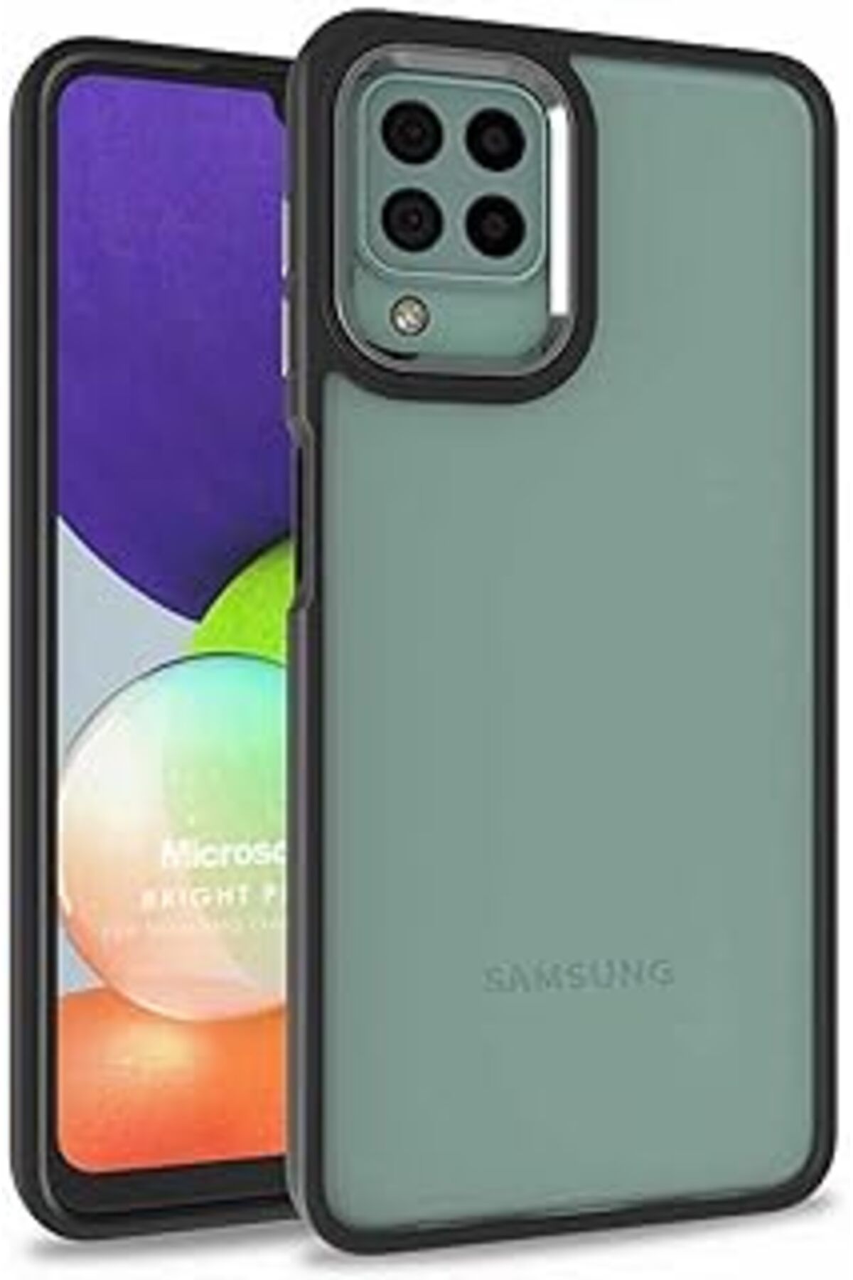 Pazarcan Microsonic Samsung Galaxy A22 4G Için Kılıf Bright Planet Siyah [Galaxy A22 4G Ile Uyumlu Kılıf - S